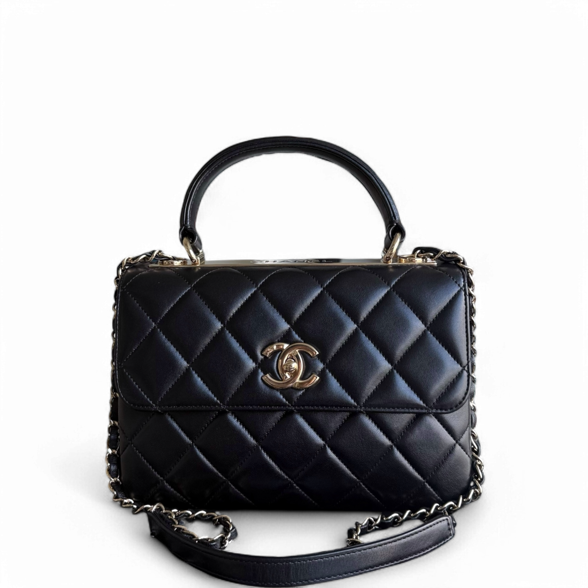 Chanel Trendy CC Small - Quilted Lambskin Black Gold Hardware Series 23