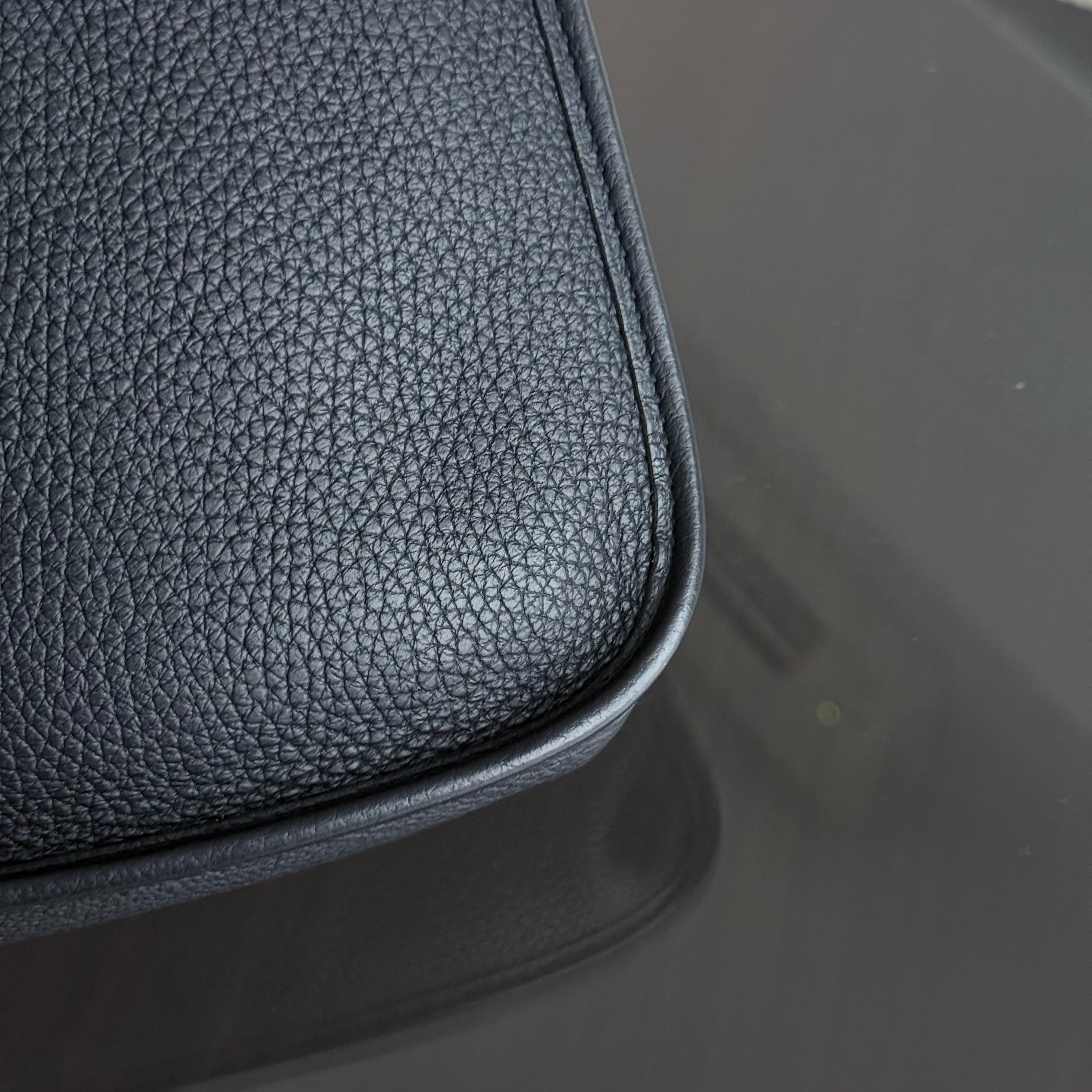 Hermes Evelyn Mini - Clemence Y Stamp Black Gold Hardware