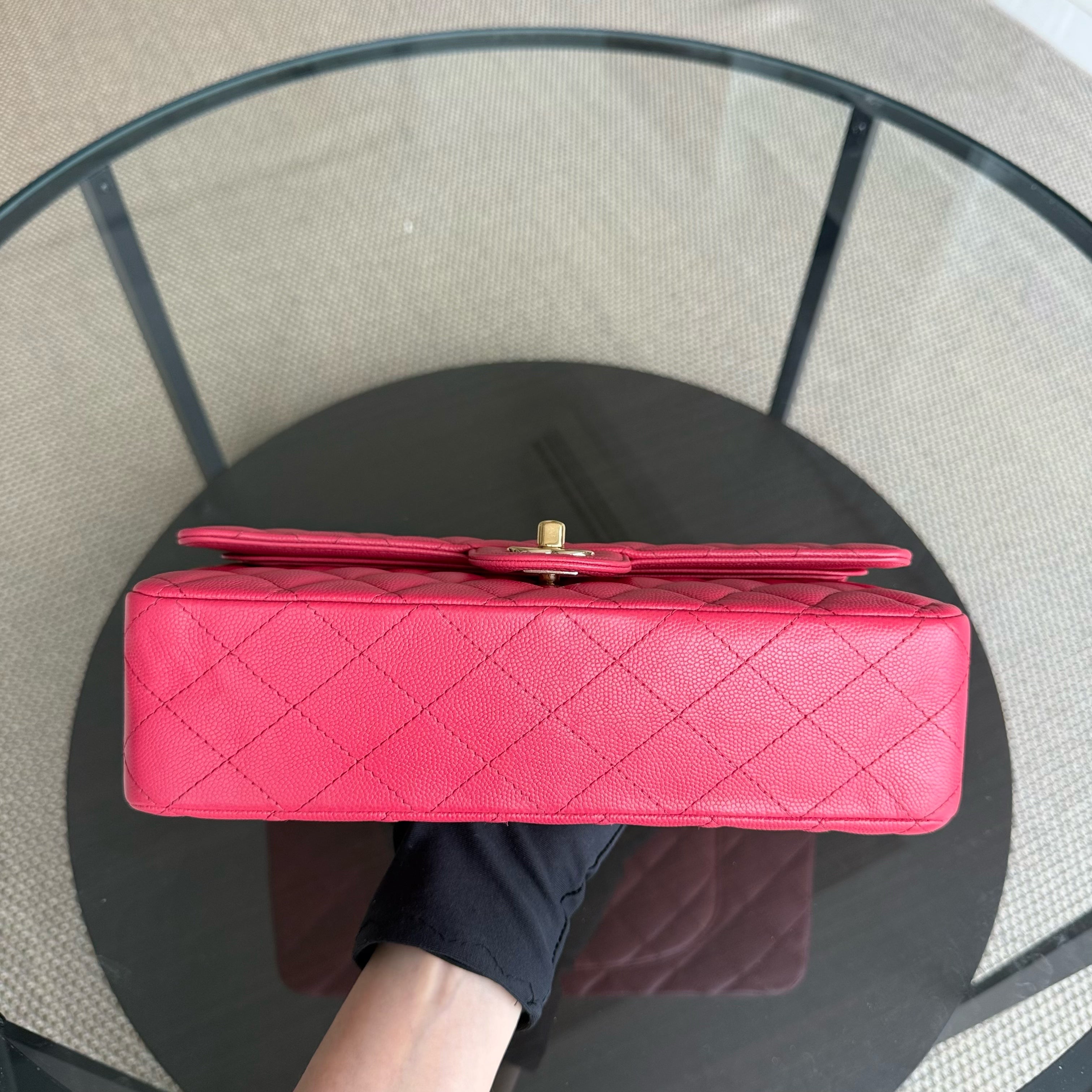 Chanel Classic Flap Medium - Caviar 25CM Quilted Hot Pink Gold Hardware Series 23