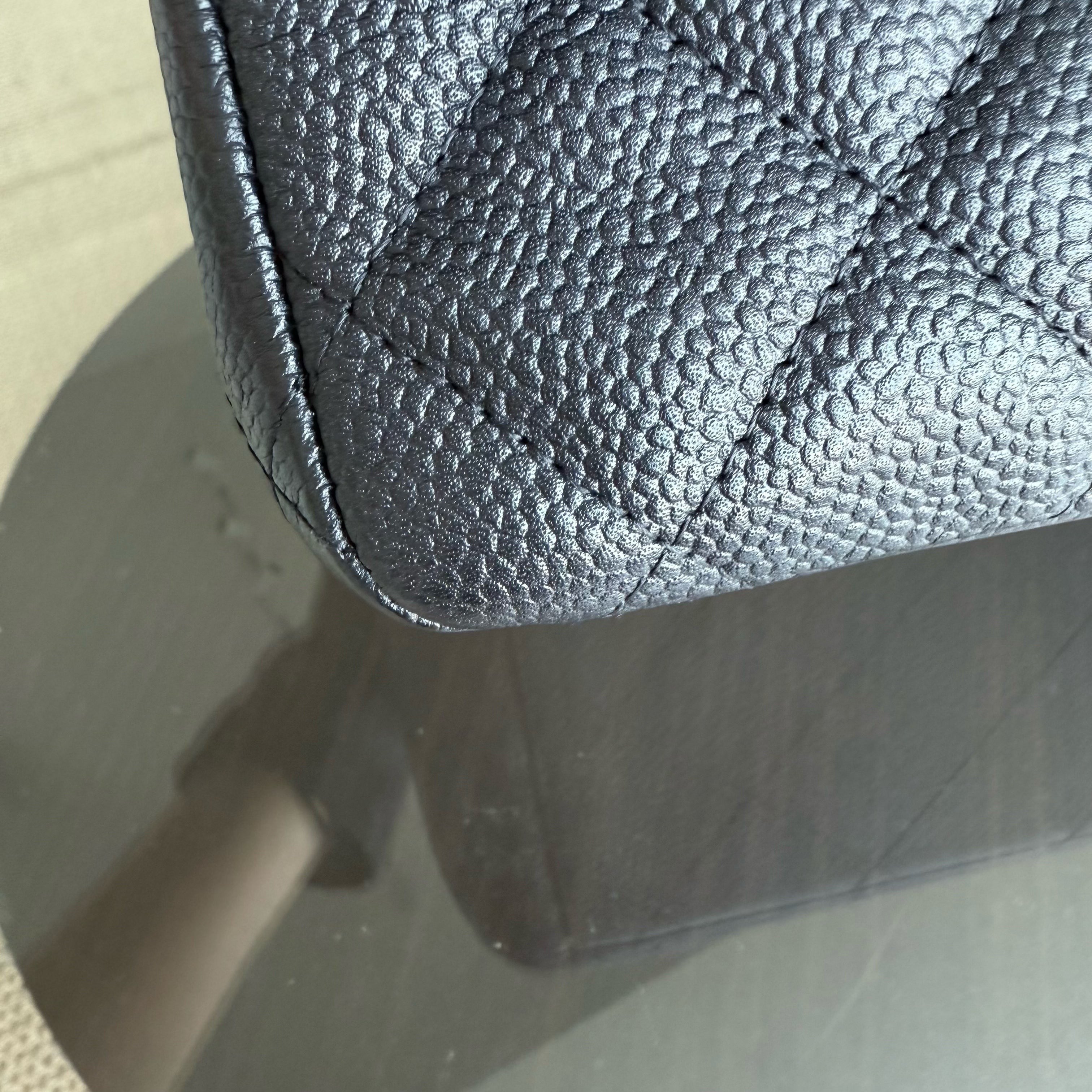 Chanel Classic Flap Maxi - Caviar 33CM Double Flap Black Silver Hardware Series 18