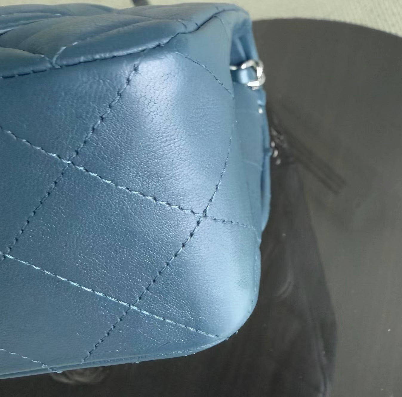 Chanel Classic Flap Small - 23CM Quilted Lambskin Dark Blue Silver Hardware Series 26