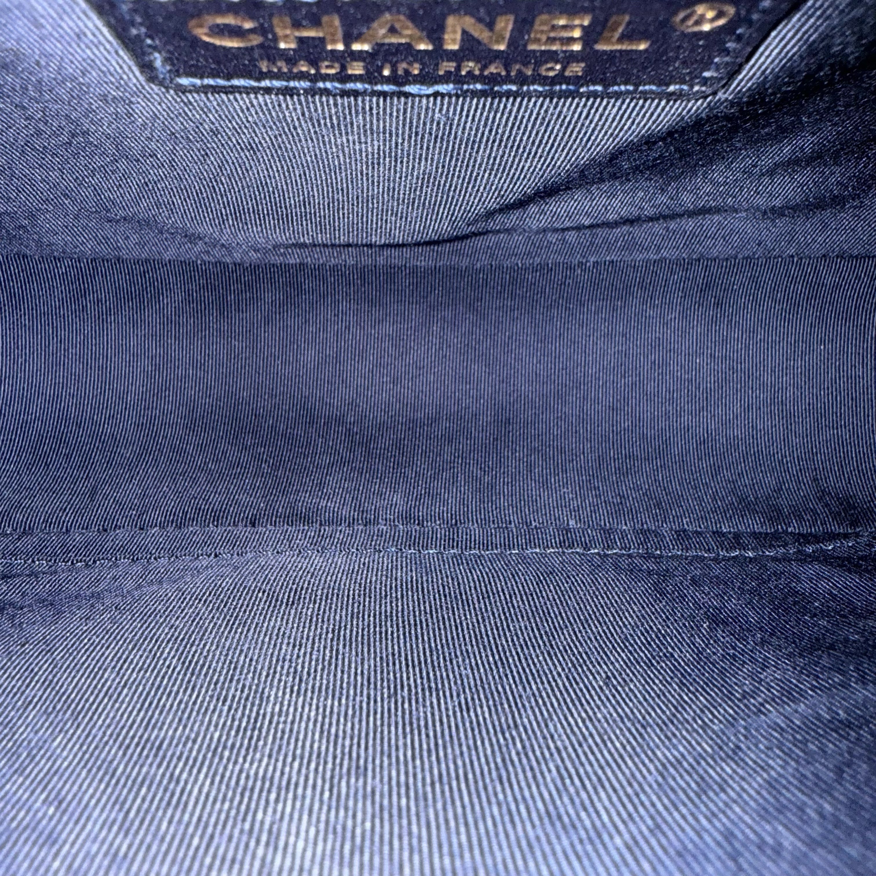 Chanel Boy New Medium - Caviar 28CM Quilted Dark Blue Ruthenium Gold Hardware Series 19