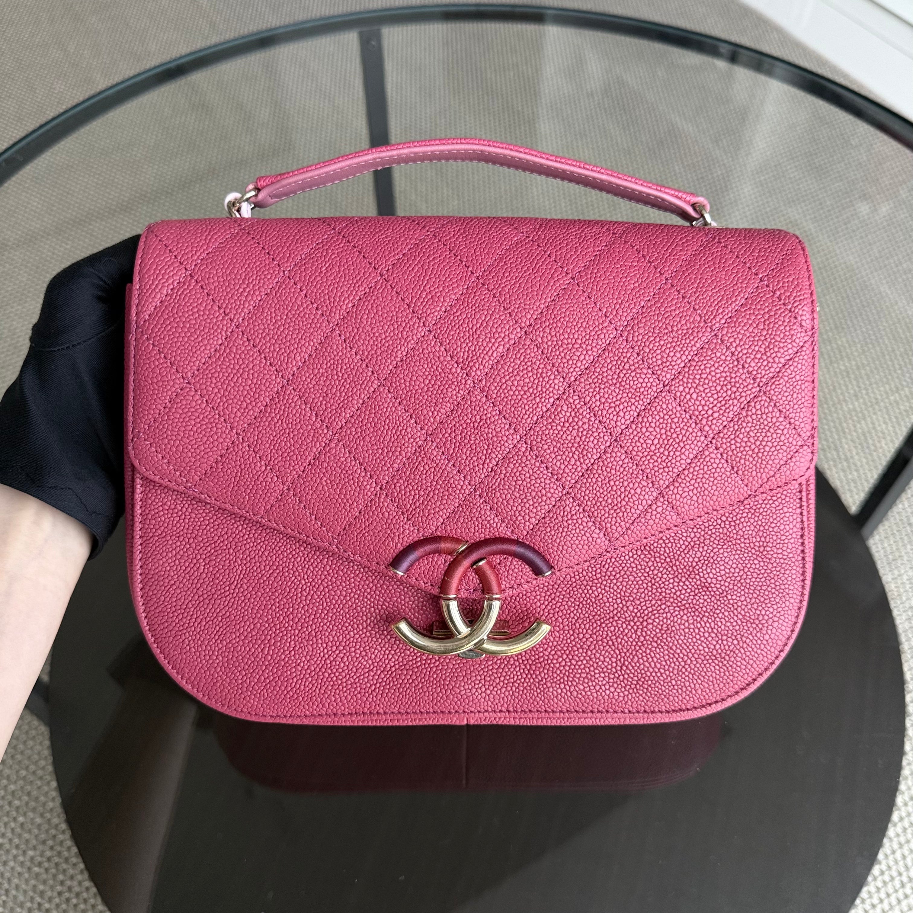 Chanel Coco Curve Cuba - 25CM Caviar Quilted Pink Gold Hardware Series 25
