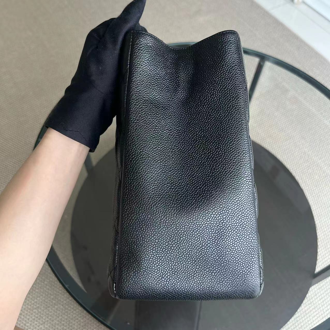 Caviar GST Grand Shopping Tote Quilted Black Golden Hardware Series 12