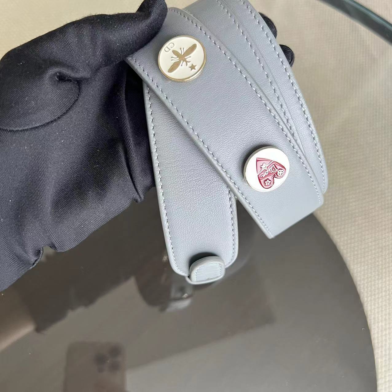 Dior Lady Small - Lambskin Cannage Grey Gray Golden Hardware ABC
