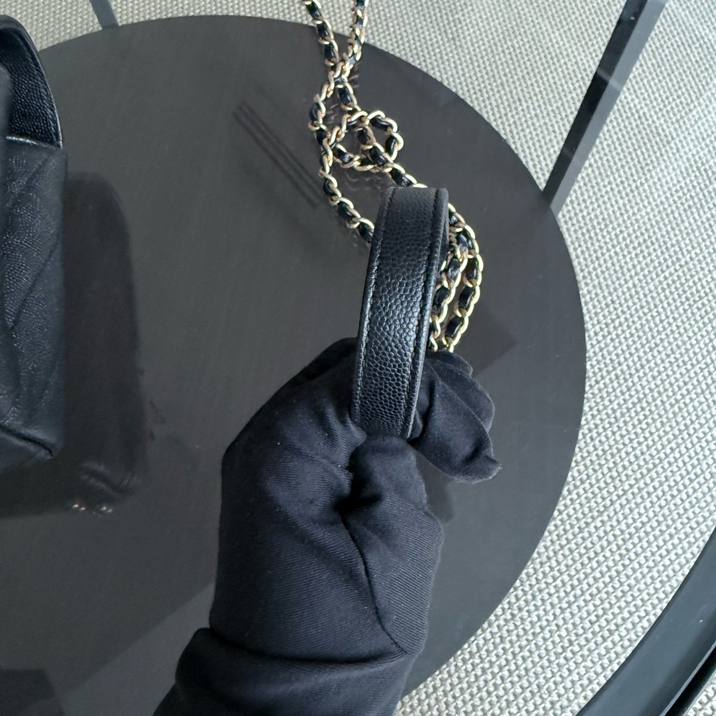 Chanel Coco Handle Small - Caviar Chevron Grained Calfskin Black Gold Hardware Series 26