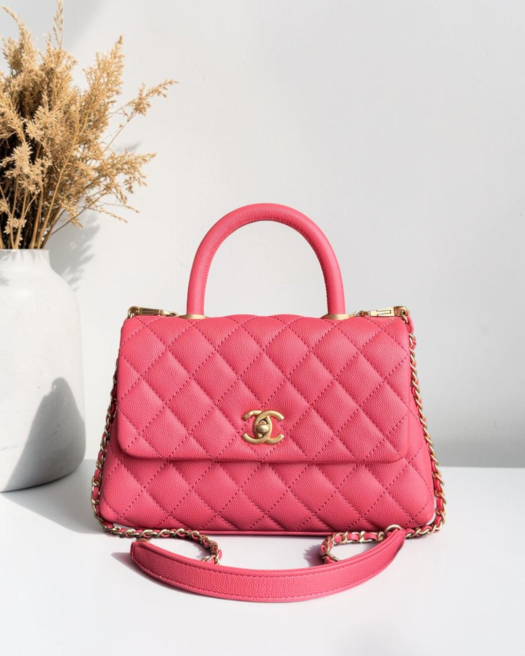 Chanel Coco Handle Small - Caviar Quitled Pink Gold Hardware Series 27
