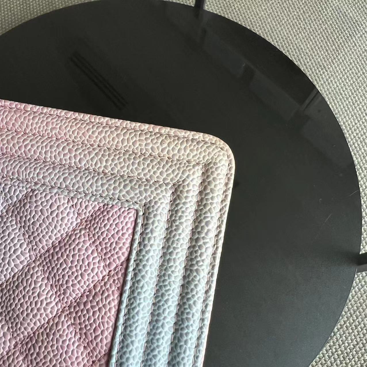 *Unused* Caviar Boy Rainbow Small Quilted Grained Calfskin Multicolor Silver Hardware Series 25