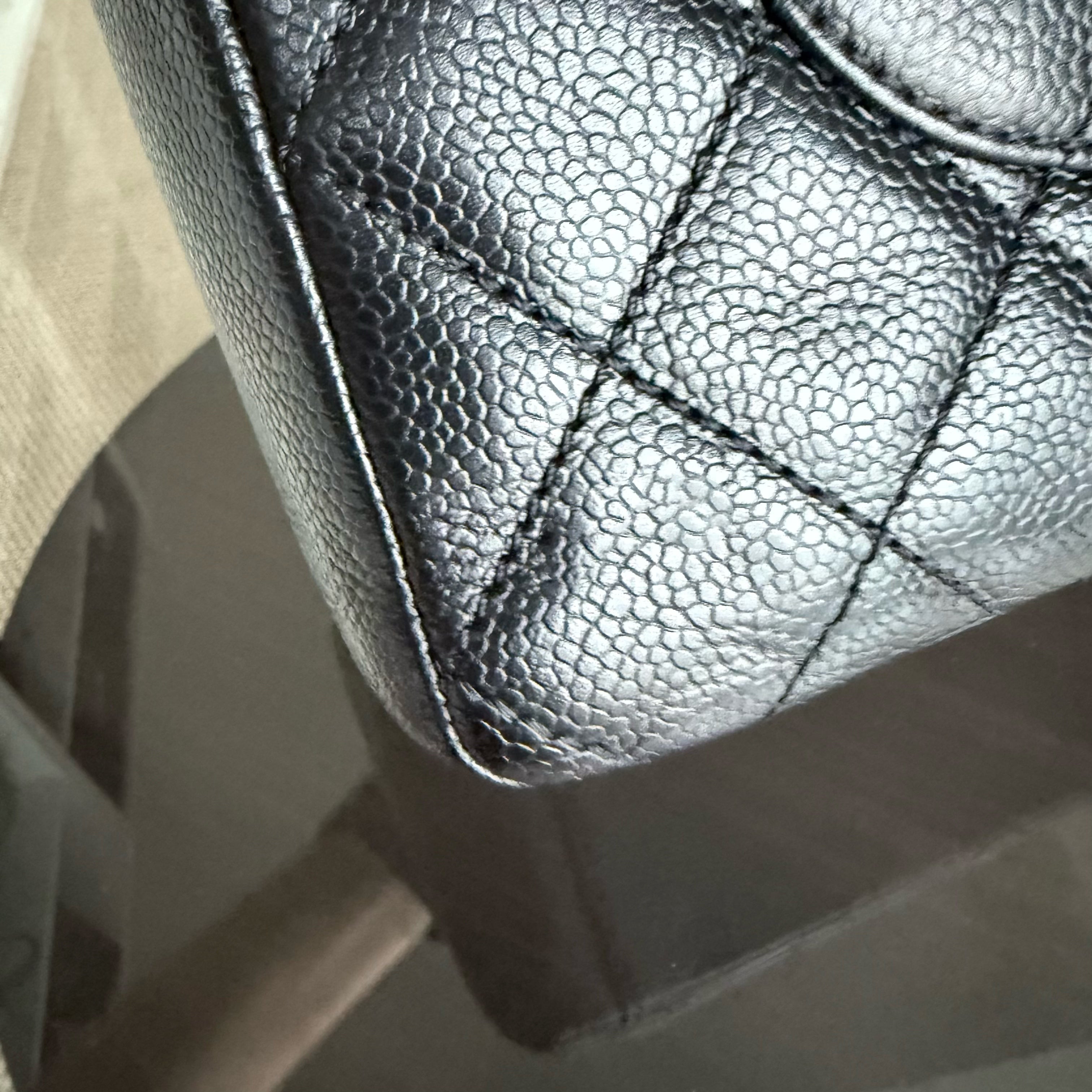 Chanel PST Petite Shopping Tote - Caviar Quilted Grained Calfskin Black Gold Hardware Series 11