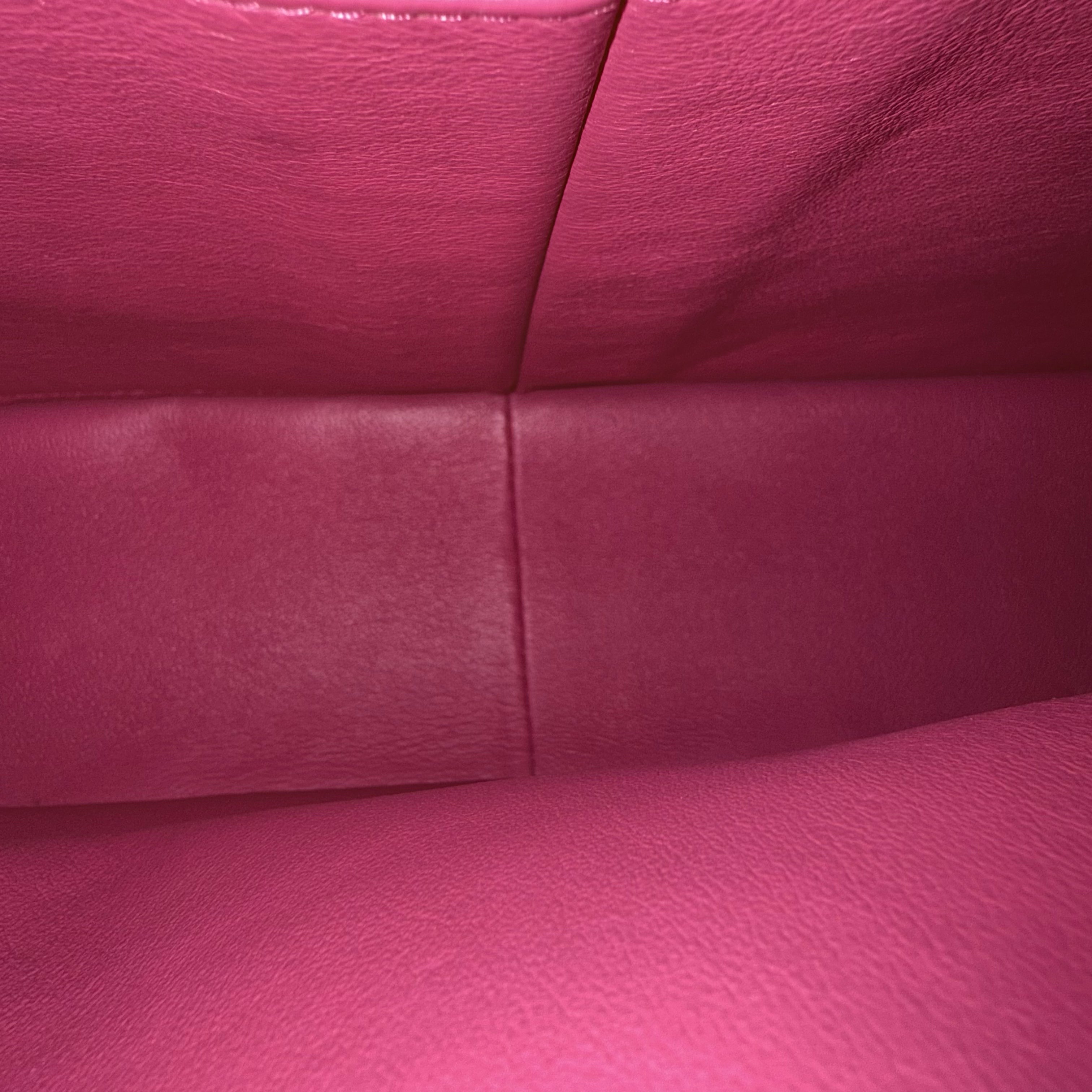 Chanel Classic Flap Maxi - Double Flap 33CM Quilted Lambskin Hot Pink Silver Hardware Series 19