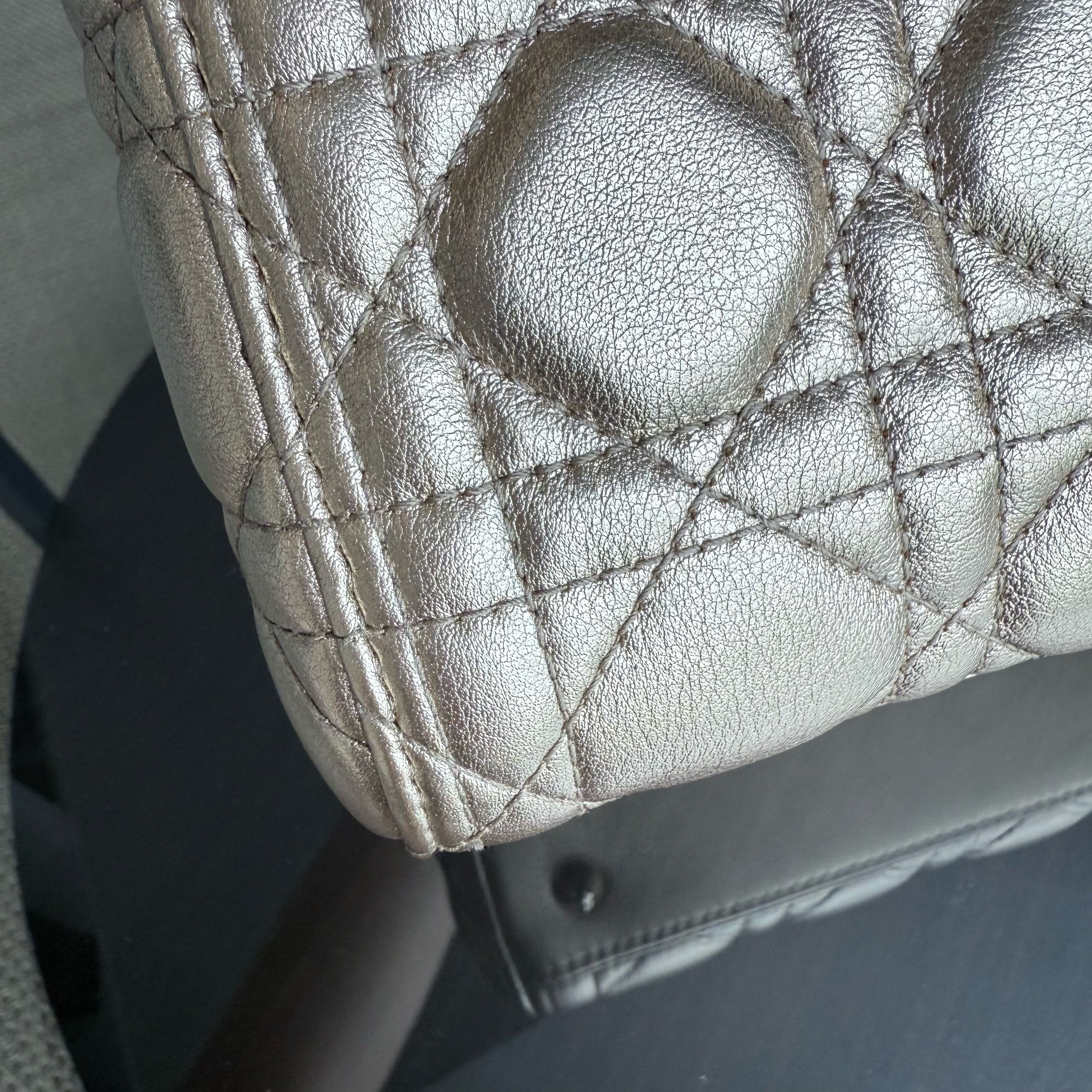 Dior Lady Medium - Cannage Gold Calfskin Gold Hardware No Strap