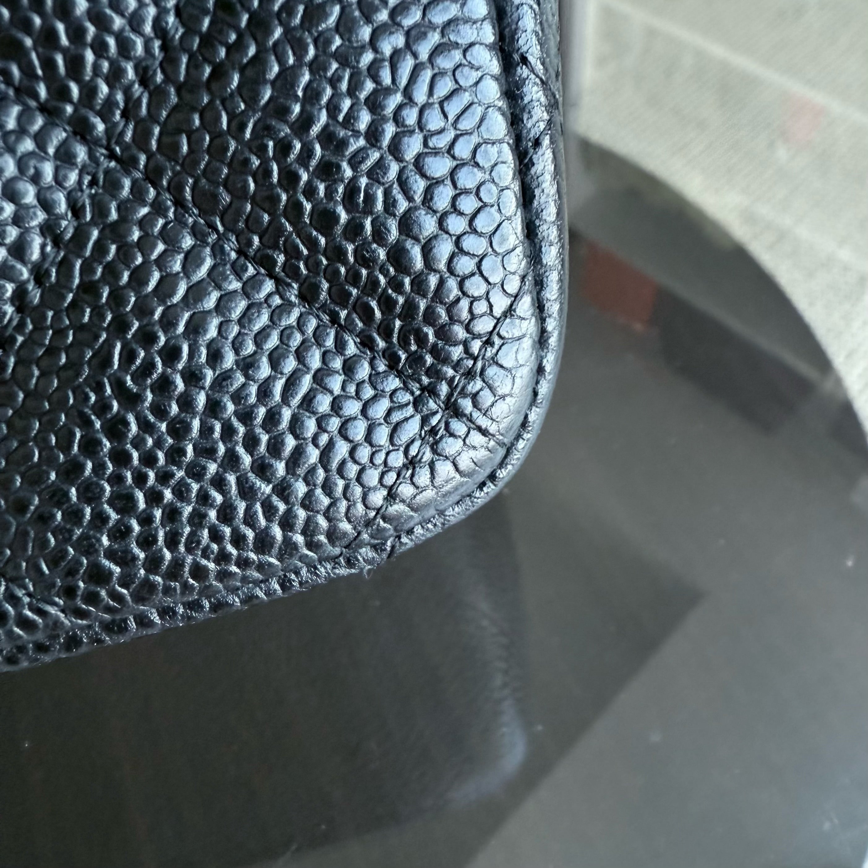 Chanel Classic Flap Jumbo - Caviar Quilted Grained Calfskin Black Silver Hardware Series 14