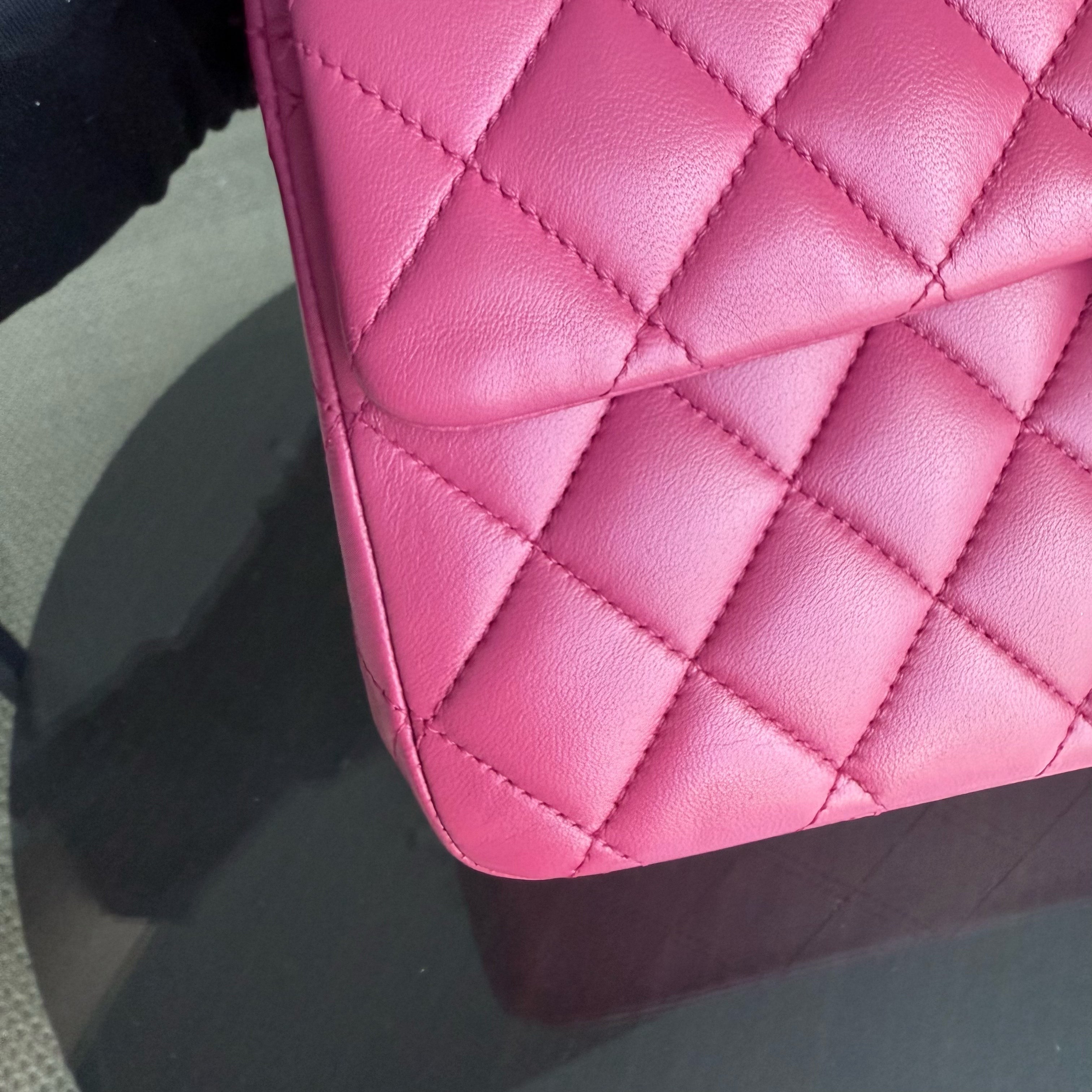 Chanel Classic Flap Medium - 25CM Quilted Lambskin Pink Silver Hardware Series 26