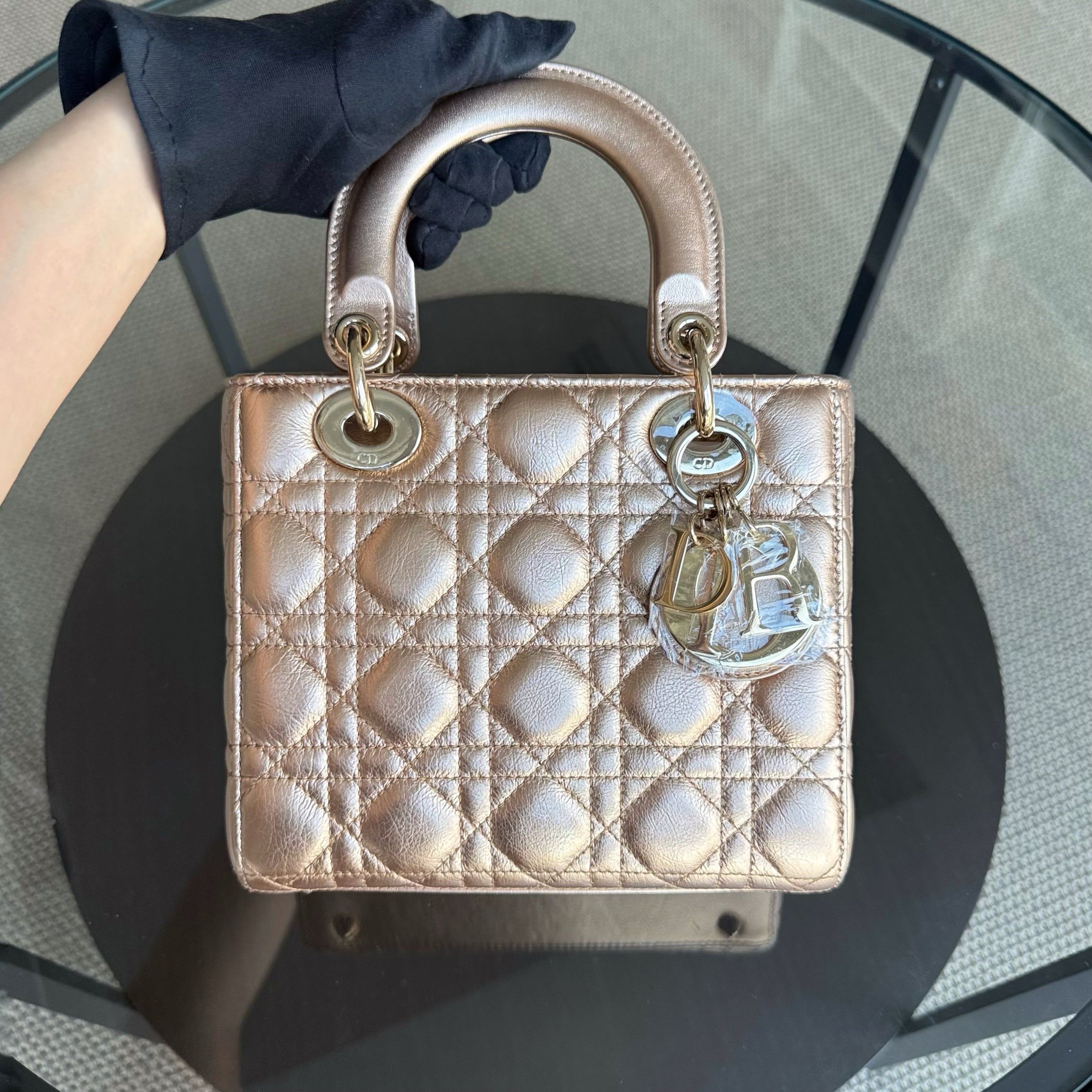 Dior Lady Small Flap ABC - Cannage Calfskin Gold Metallic Gold Hardware MyABC