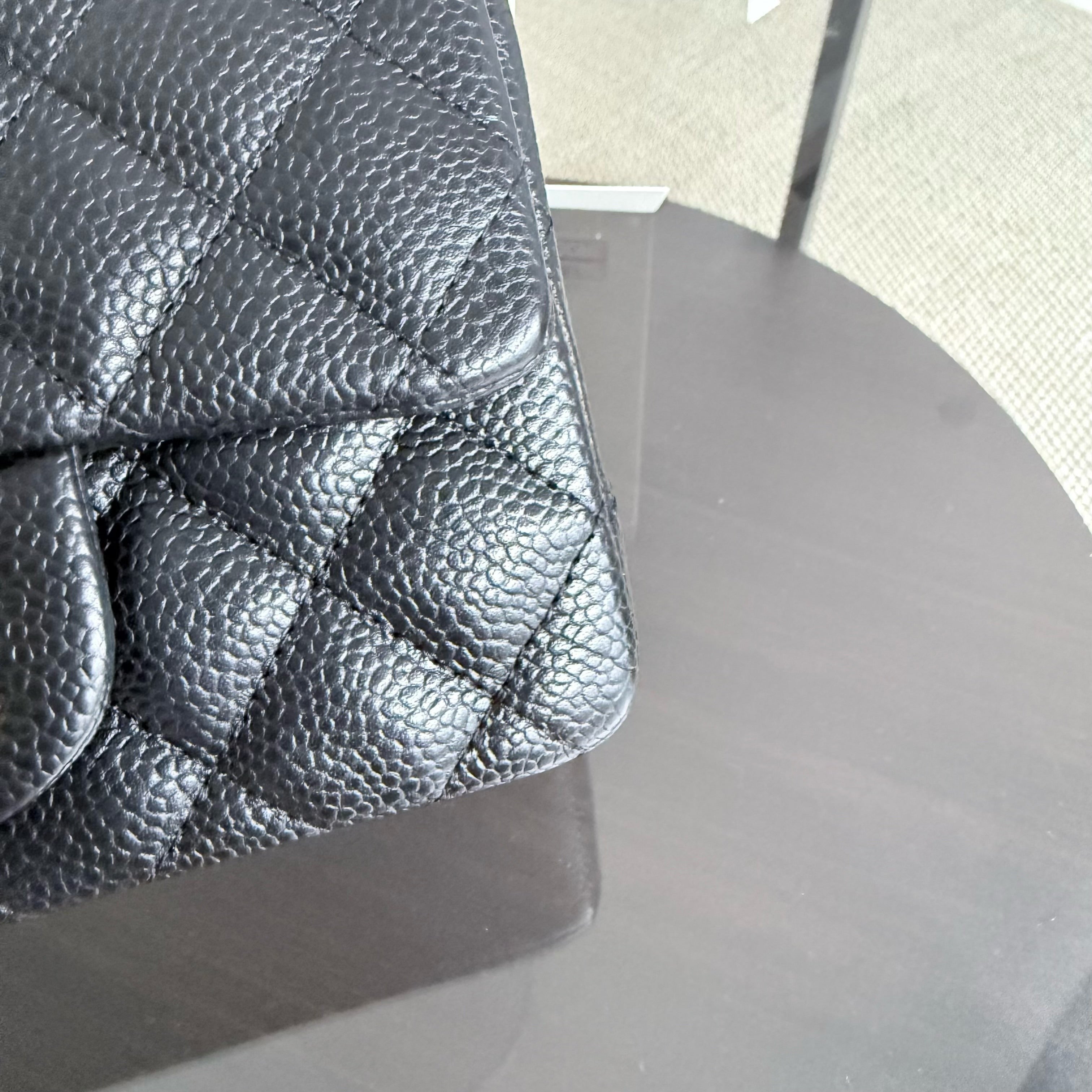 Chanel Classic Flap Mini Square - Caviar Quilted Black Gold Hardware Series 21