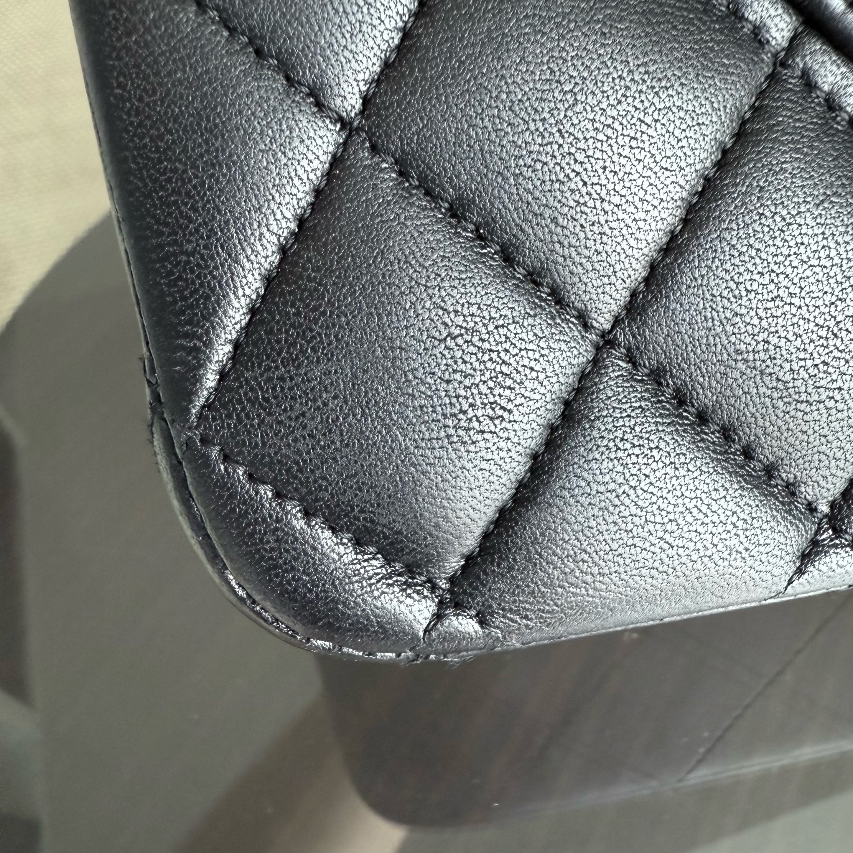 Chanel Classic Flap Medium - 25CM Quilted Lambskin Black Gold Hardware Series 13