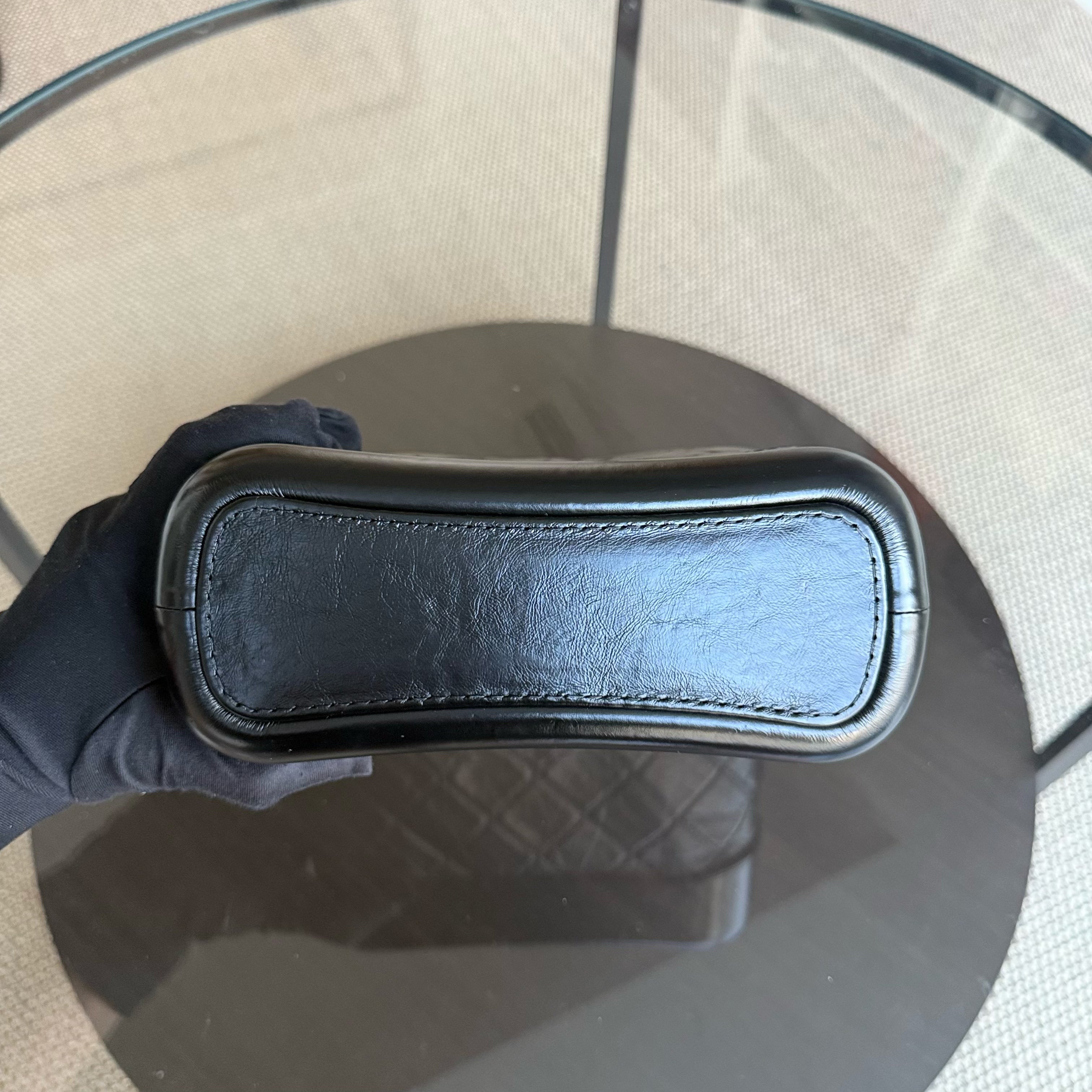 Chanel Gabrielle Small - Quilted Aged Calfskin Black Two-tone Gold Hardware Series 24