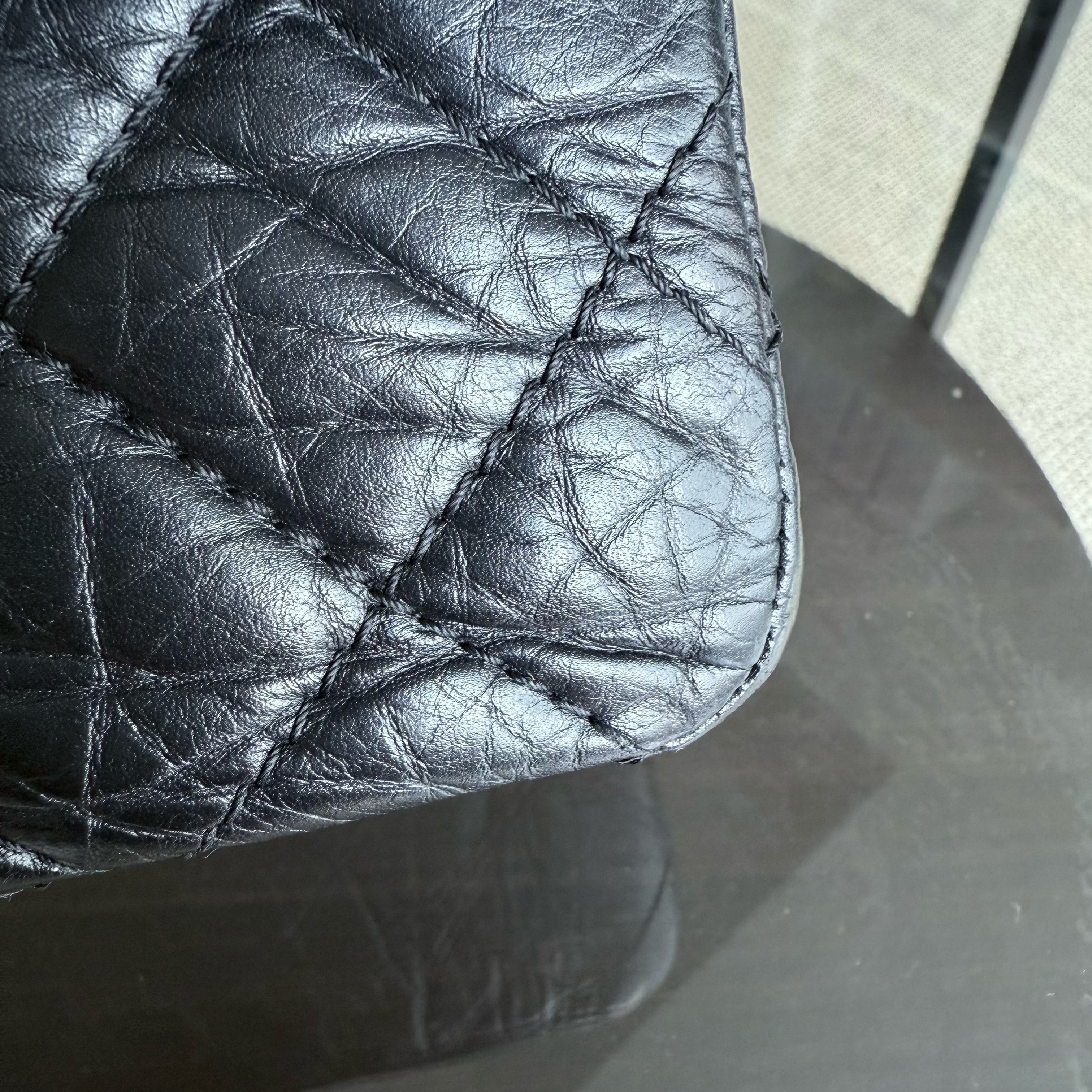 Chanel 2.55 Reissue 227 - Quilted Aged Calfskin Black Ruthenium Silver Hardware Series 13