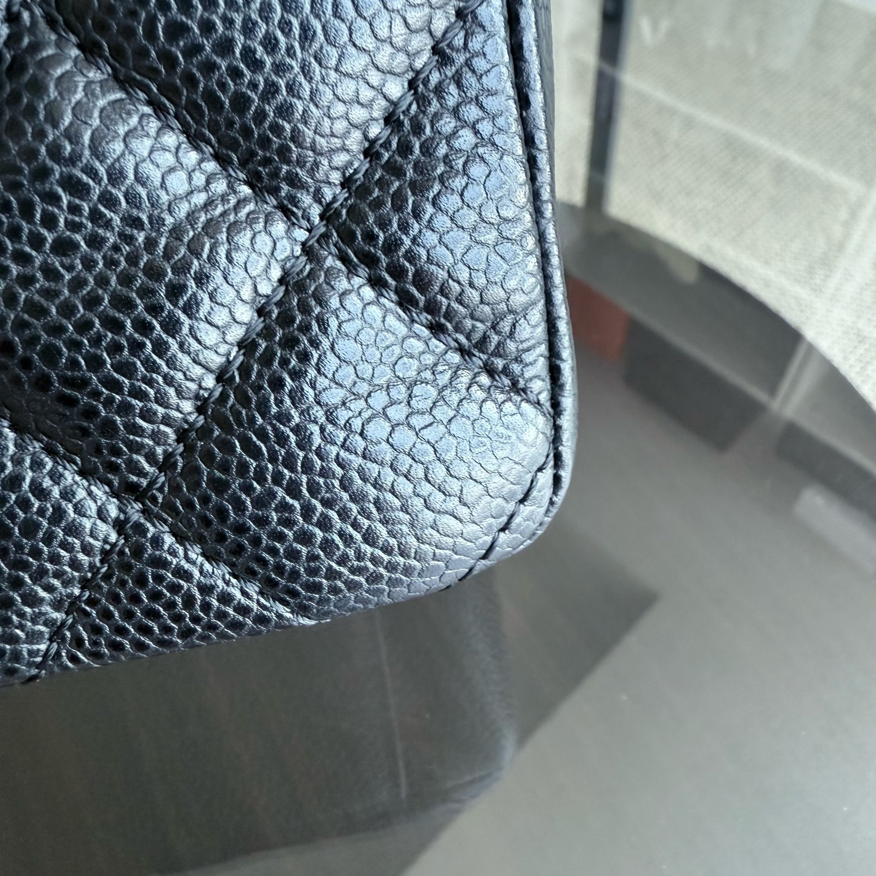 Chanel PST Petite Shopping Tote - Caviar Quilted Grained Calfskin Black Gold Hardware Series 14