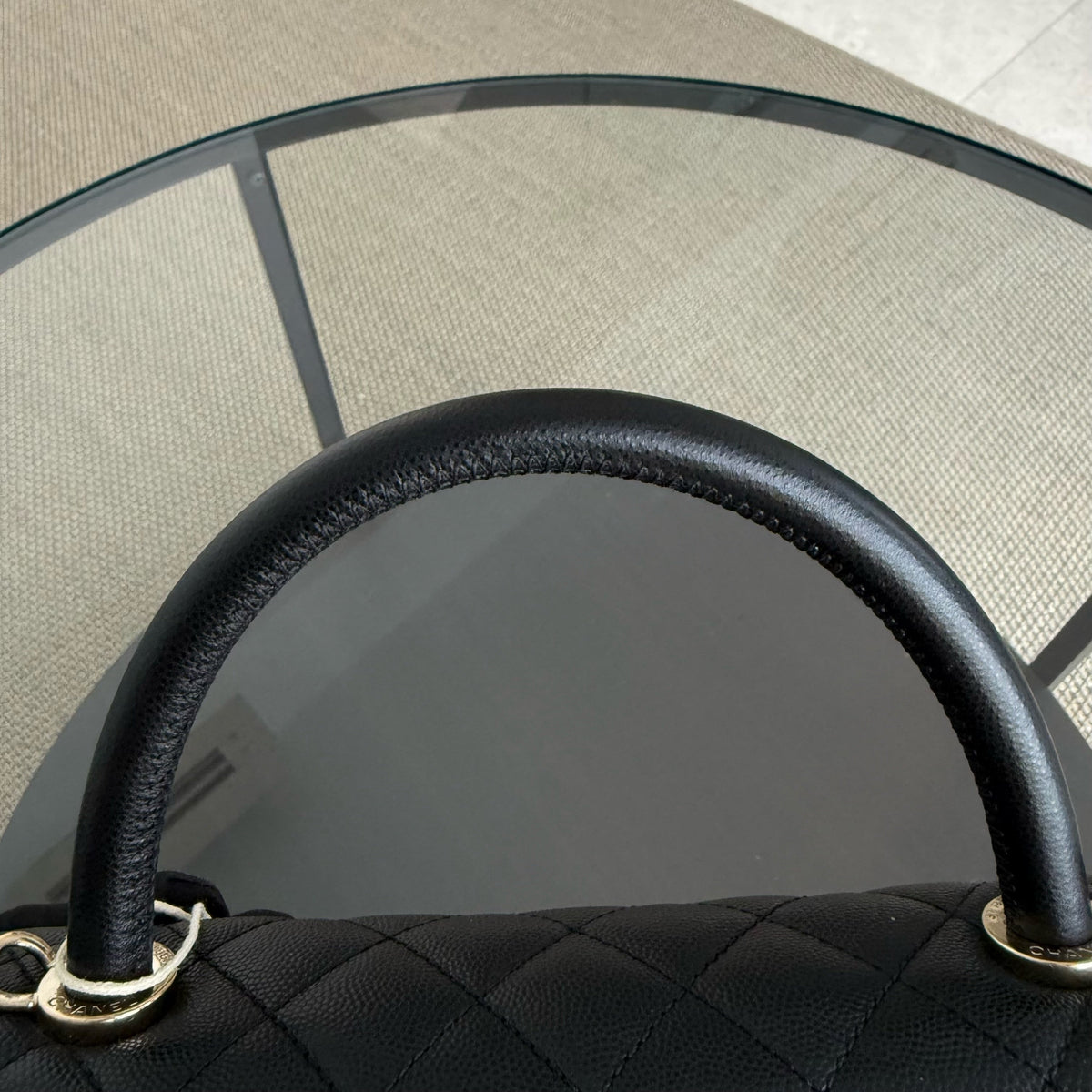 Chanel Coco Handle Medium - Caviar 29CM Quilted Black Gold Hardware Series 31
