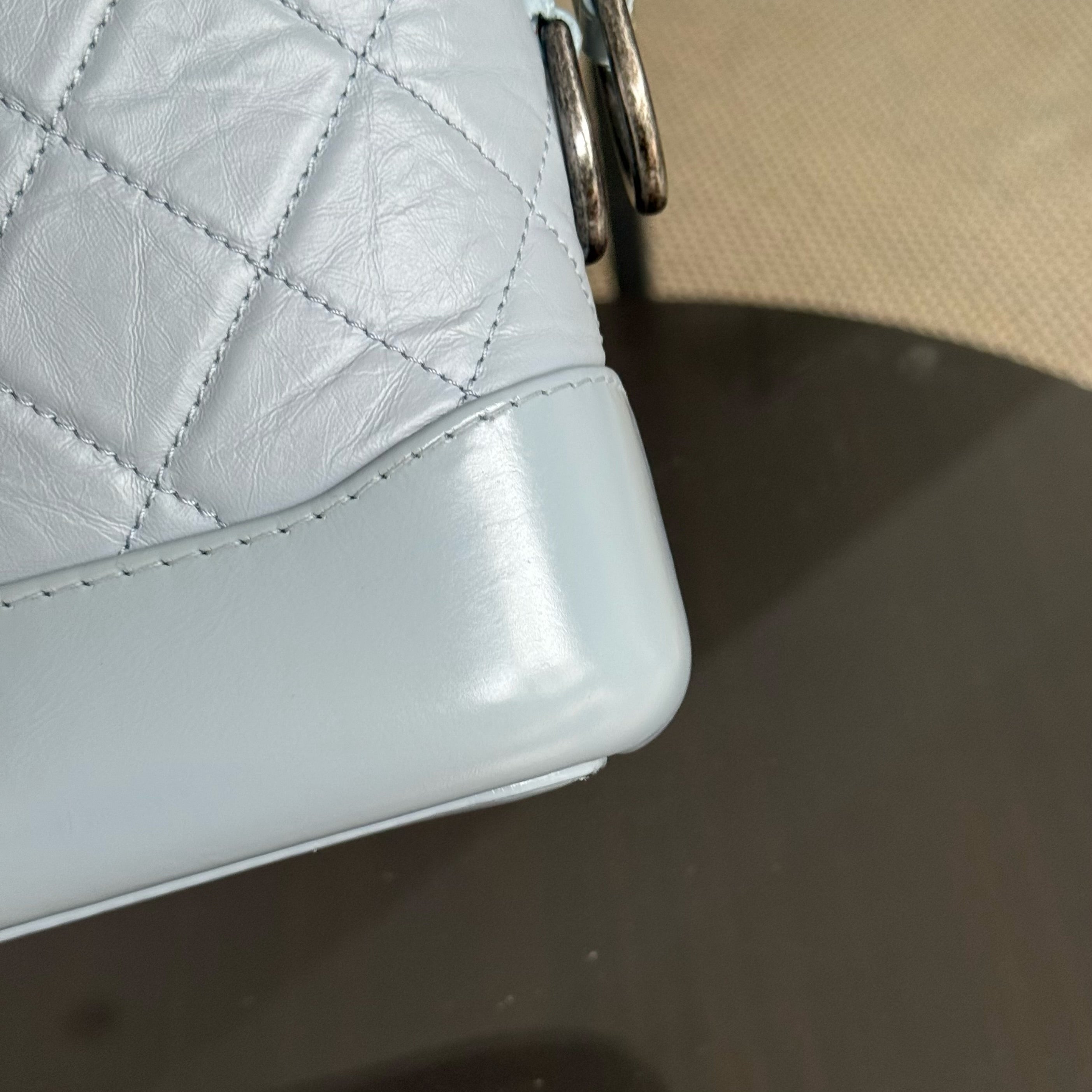 Chanel Gabrielle Small - Aged Calfskin Baby Blue Mixed Gold Hardware Series 27