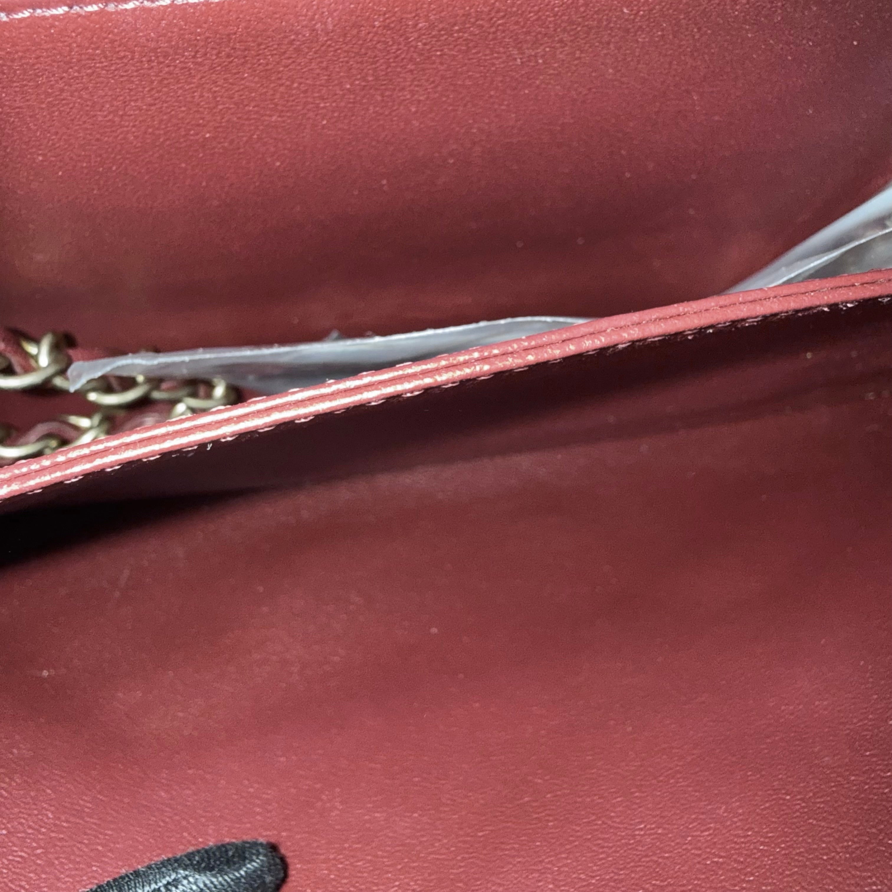 Chanel Flap Medium - 25CM Quilted Lambskin Burgundy Gold Hardware Series 21