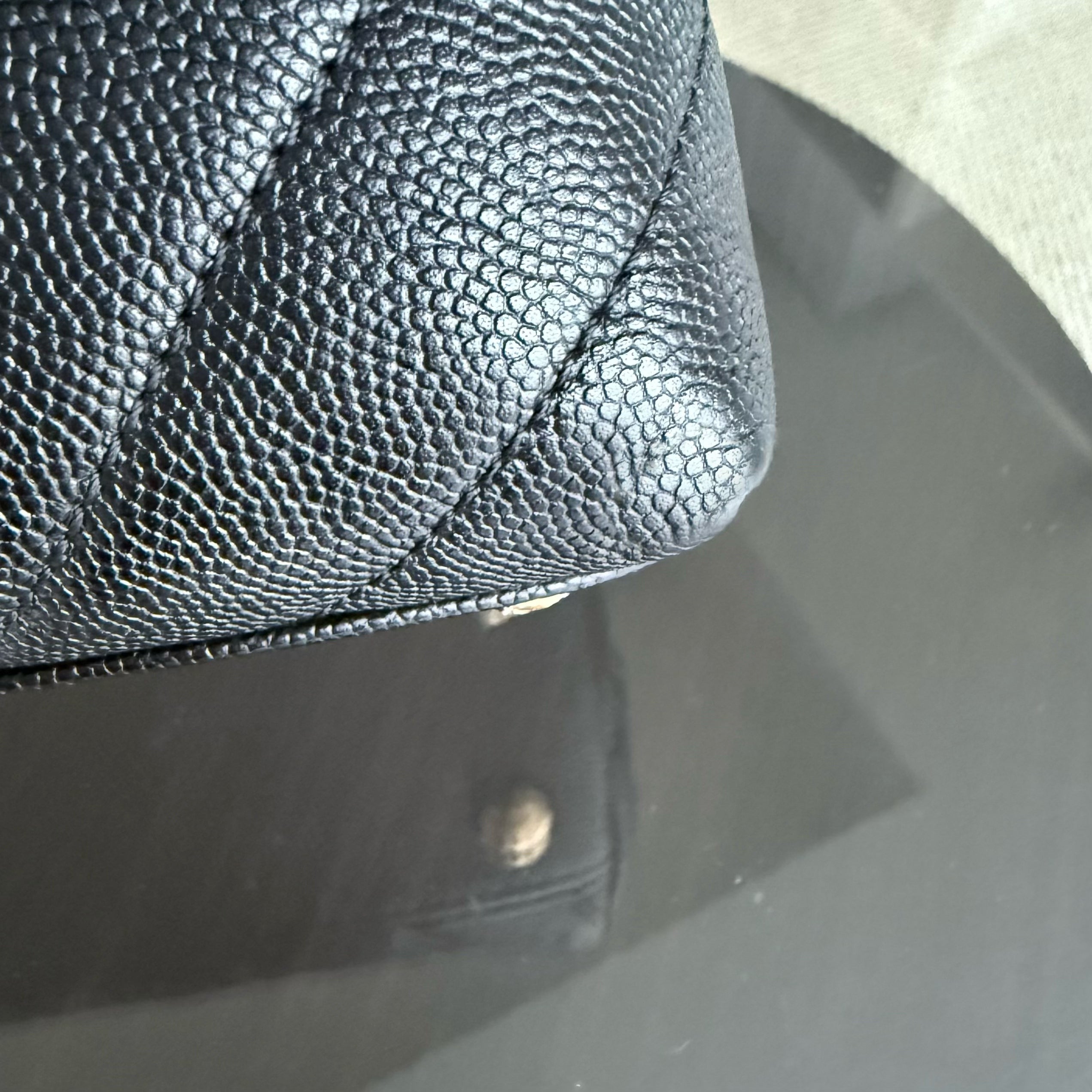 Chanel Coco Handle Small - Caviar Chevron Grained Calfskin Black Gold Hardware Series 26