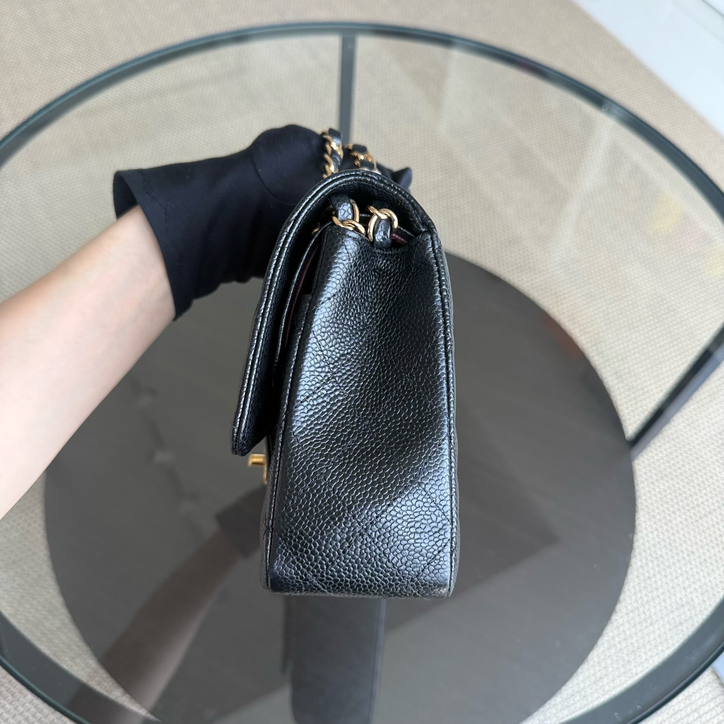 Chanel Classic Flap Medium - Caviar 25CM Quilted Black Gold Hardware Series 27