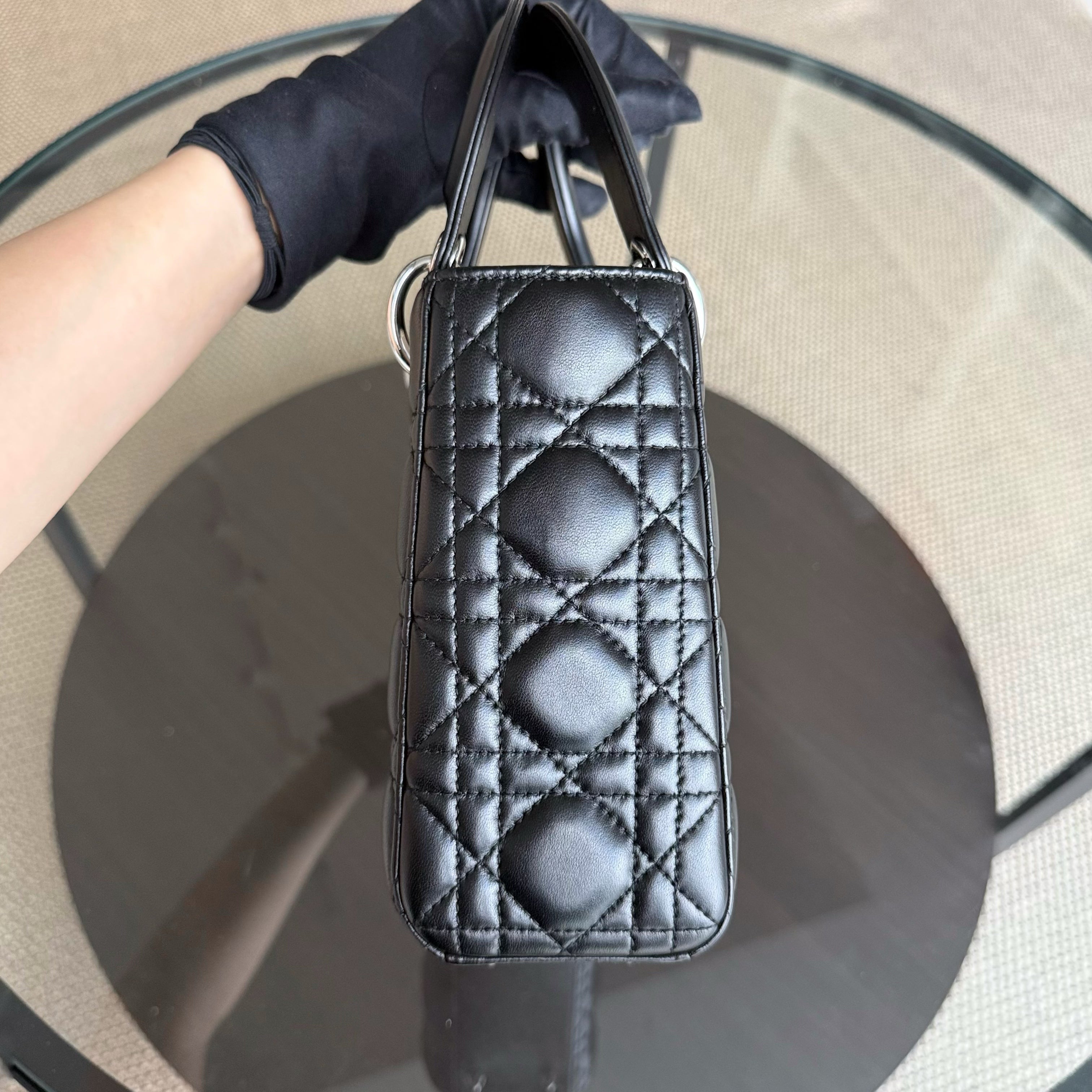 Dior Lady Small Flap - Cannage Lambskin Black Silver Hardware