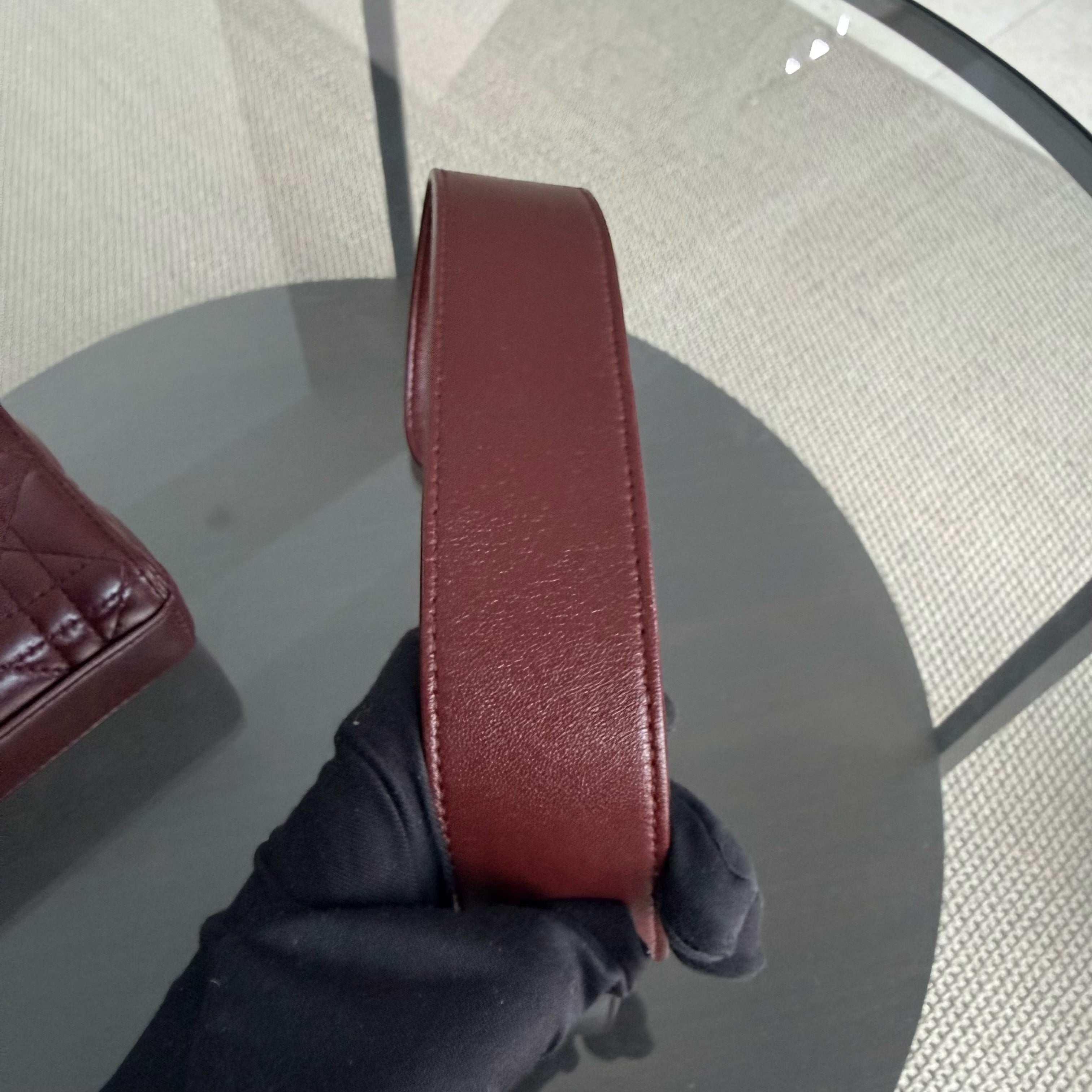 Dior D-Joy Medium - Cannage Lambskin Burgundy Gold Hardware