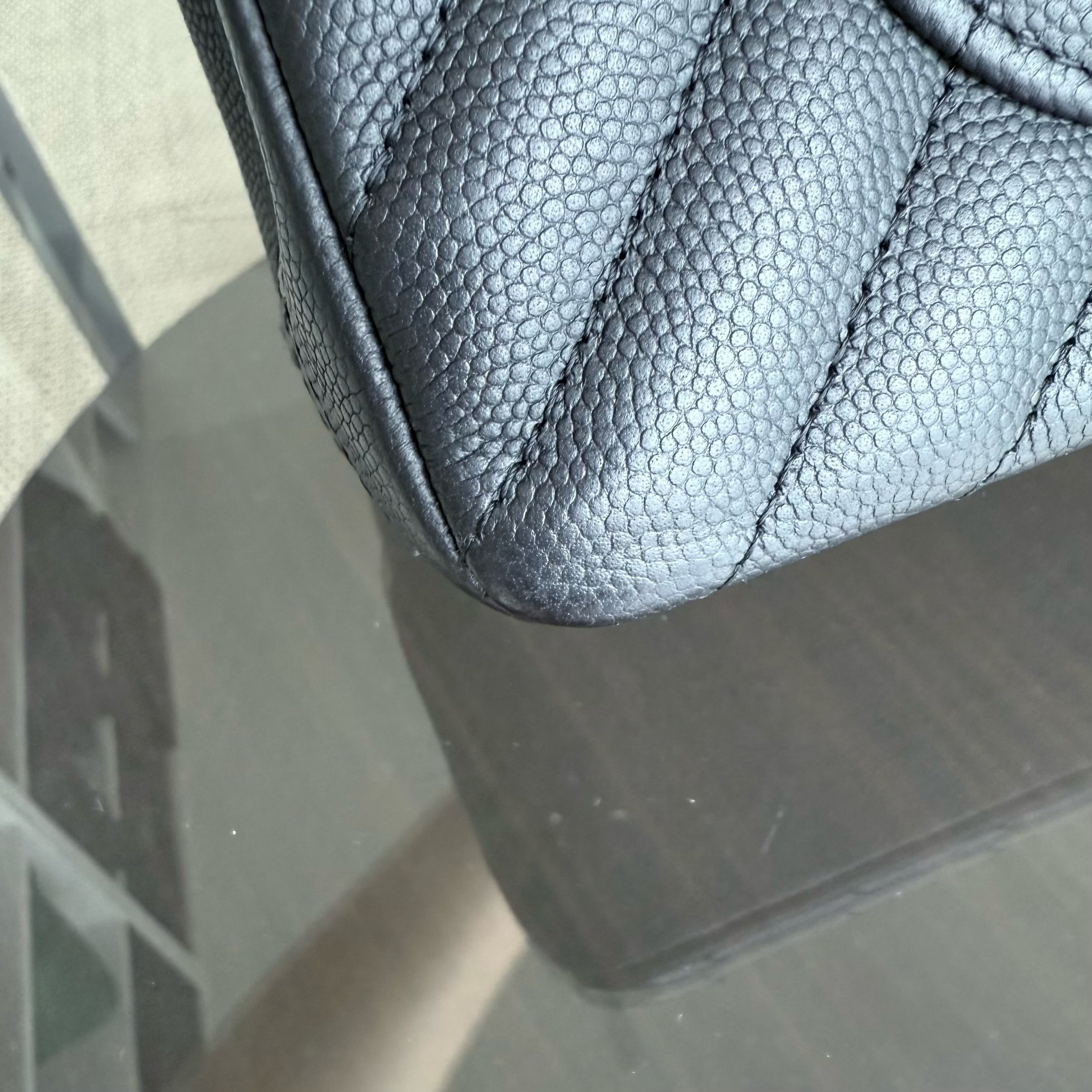 Chanel Classic Flap Small - Caviar 23CM Chevron Black Gold Hardware Series 27