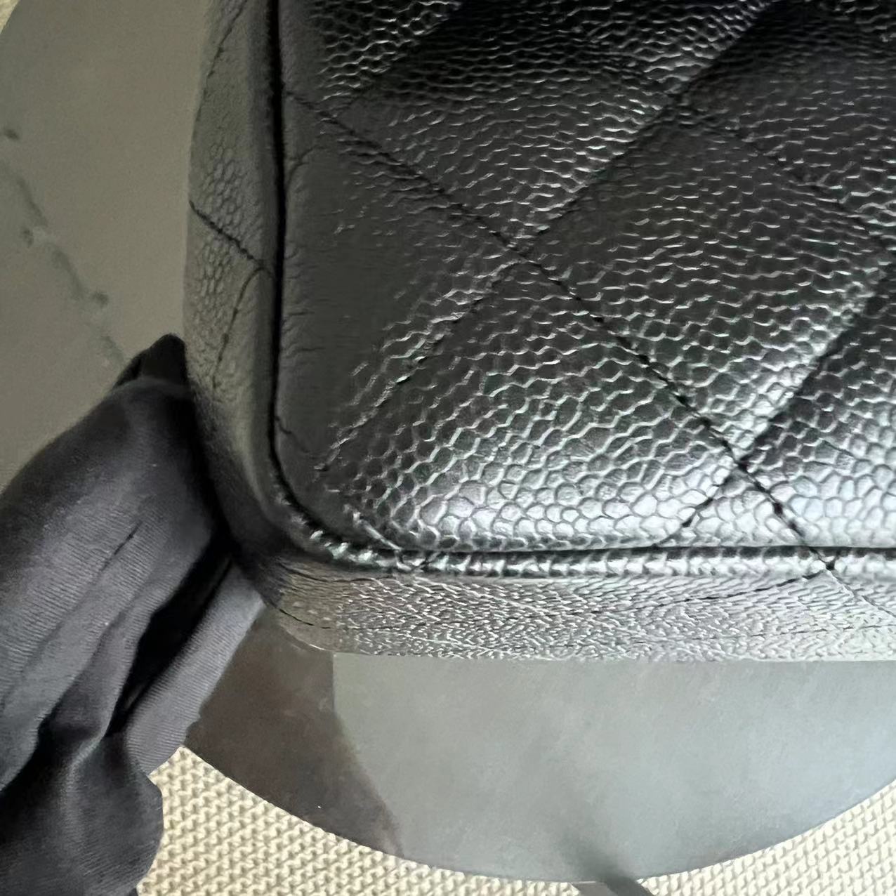 Chanel Classic Flap Jumbo - Caviar Singel Flap Quilted Calfskin Black Silver Hardware Series 13