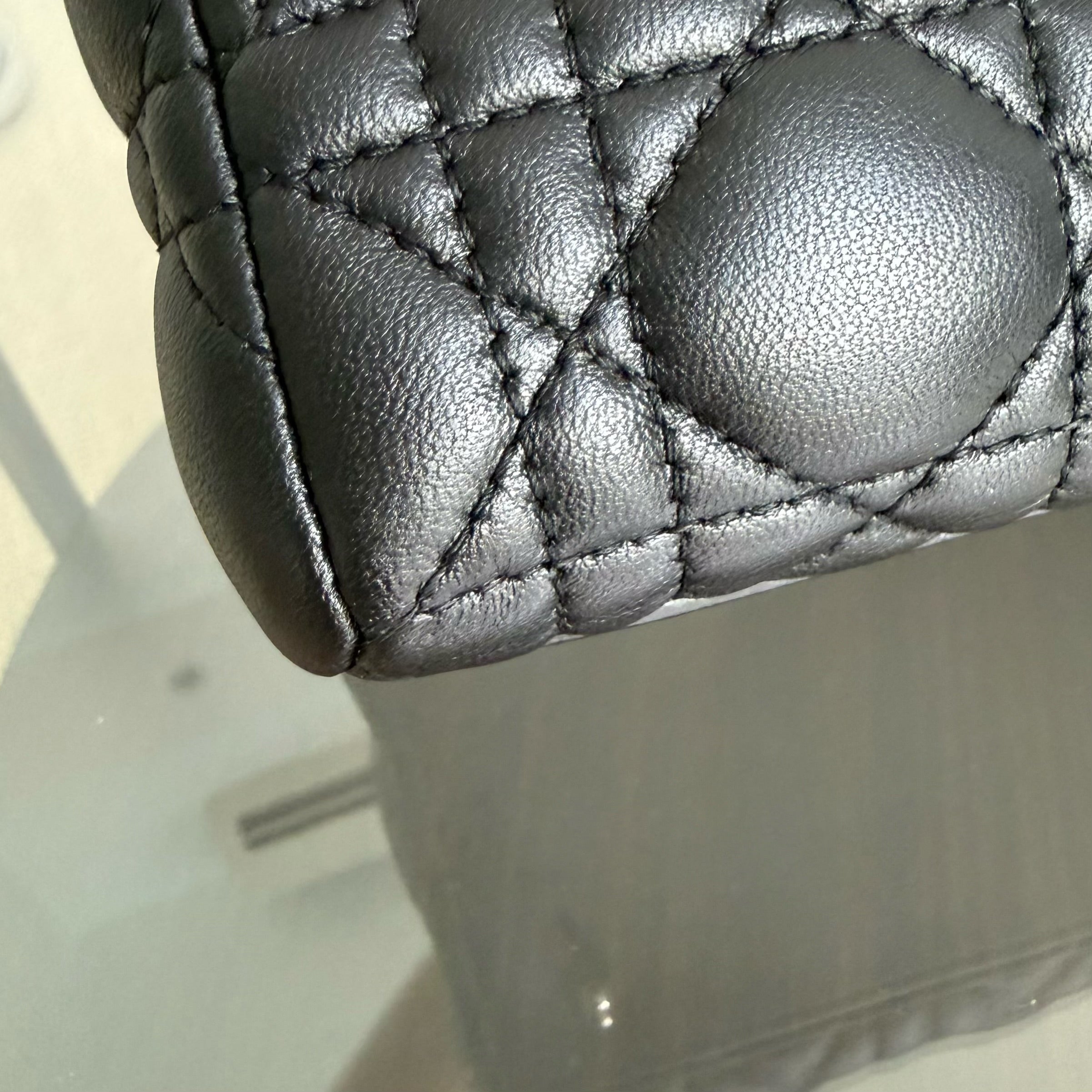 Dior Lady Medium - Cannage Lambskin Black Silver Hardware