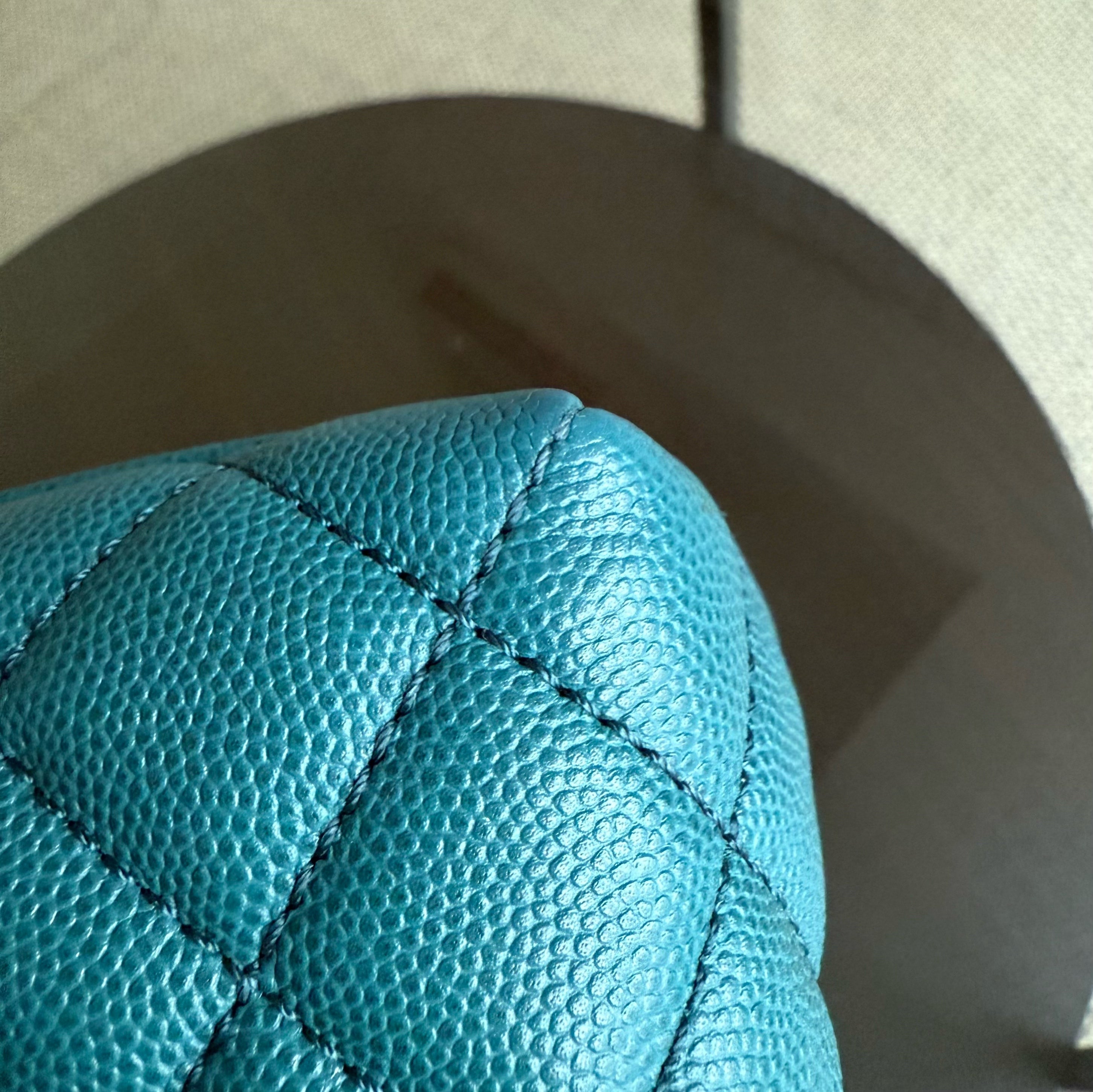 Chanel Coco Handle Small - Caviar Quilted Blue Gold Hardware Series 28