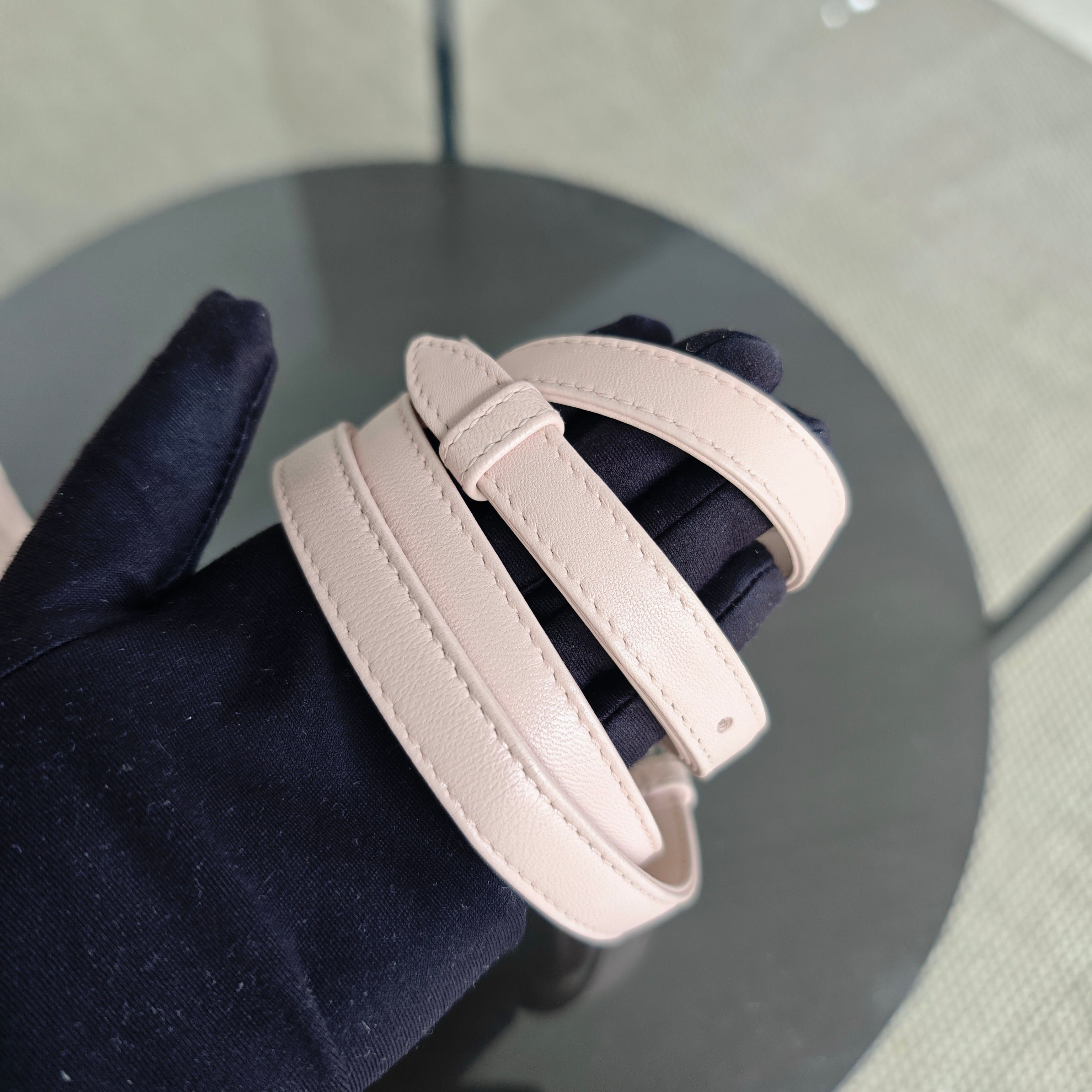 Dior Lady Mini - Cannage Lambskin Light Pink Gold Hardware Adjustable Strap