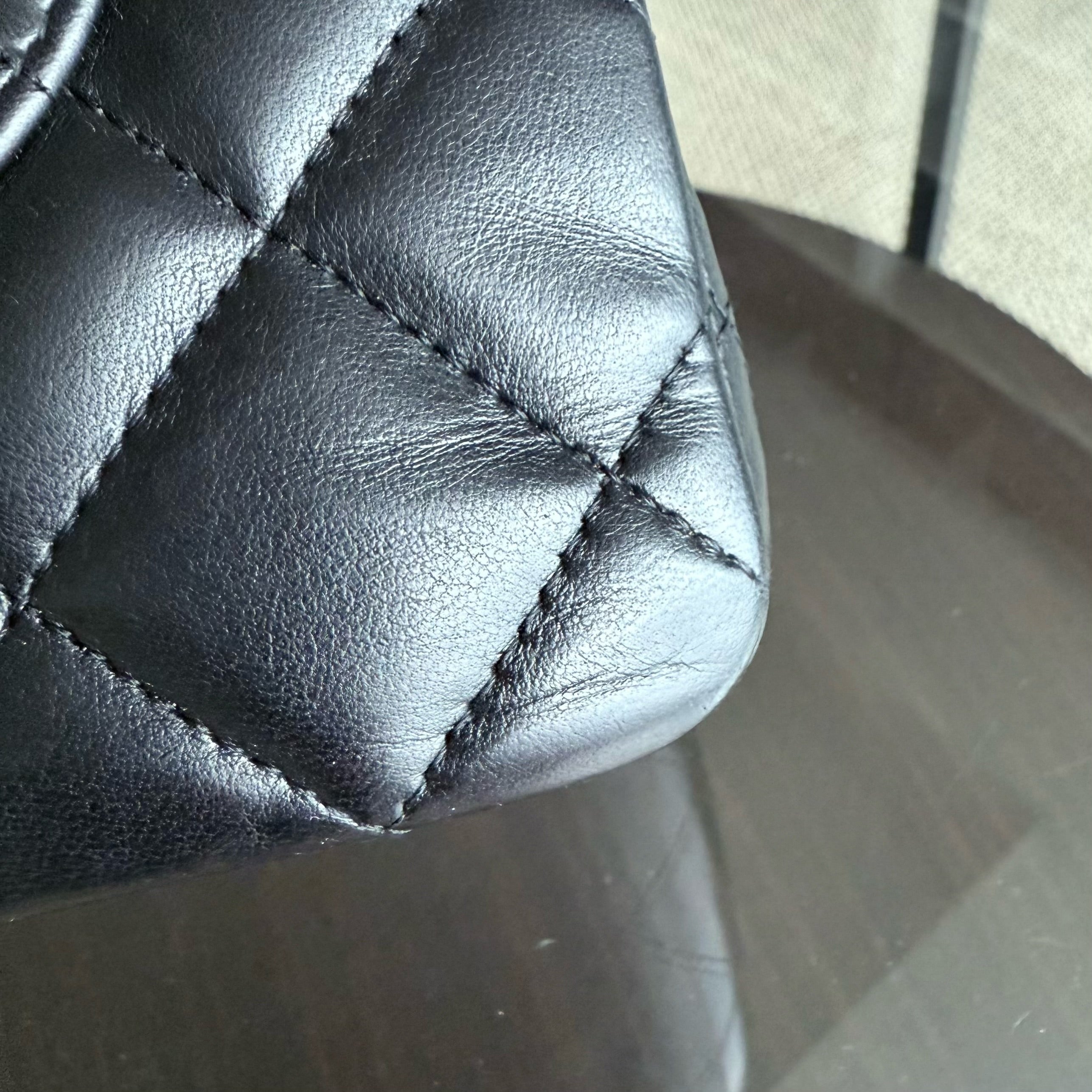 Chanel Classic Flap Jumbo - 30CM Single Flap Quilted Lambskin Black Gold Hardware Series 13