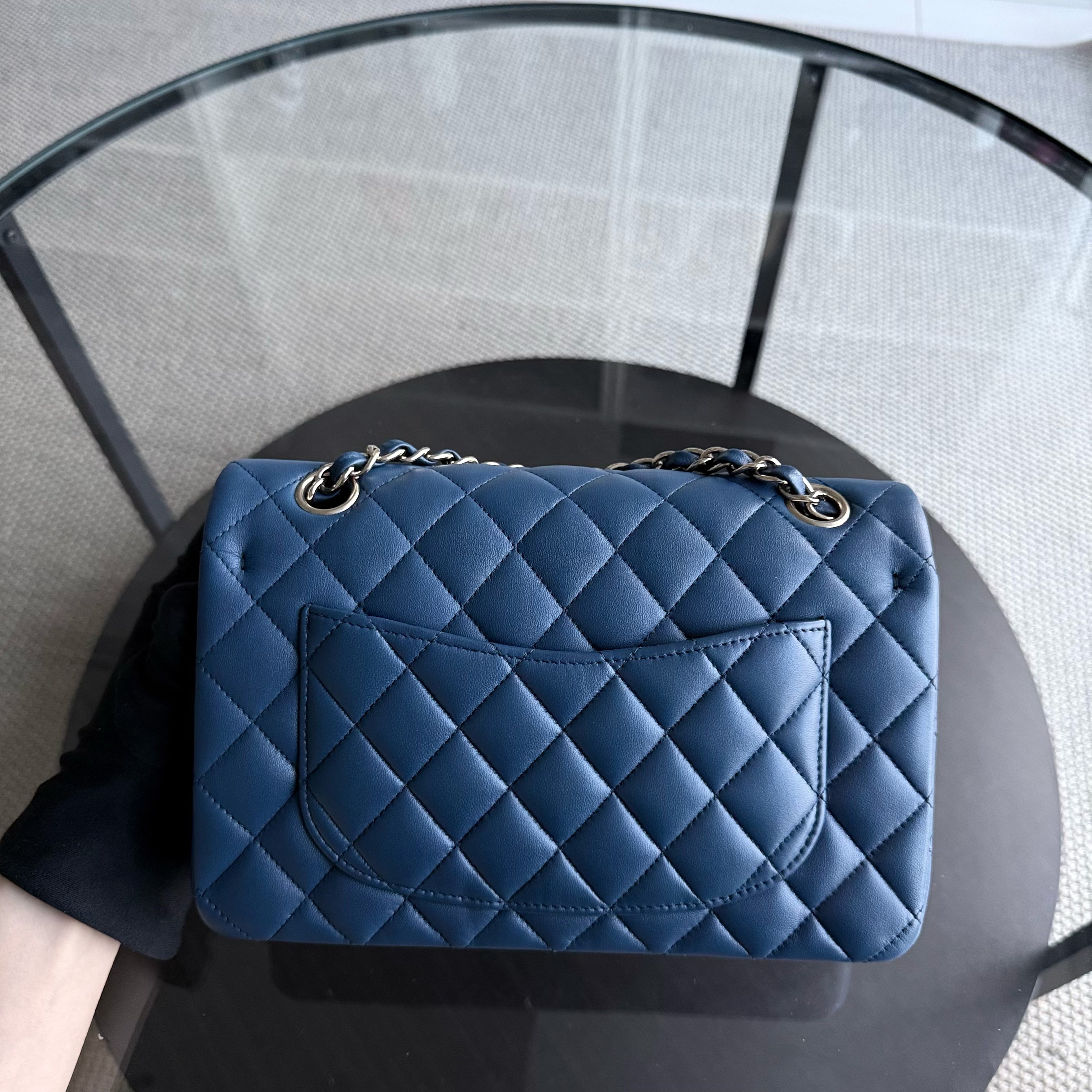 Chanel Classic Flap Small - 23CM Quilted Lambskin Blue Gold Hardware Series 25