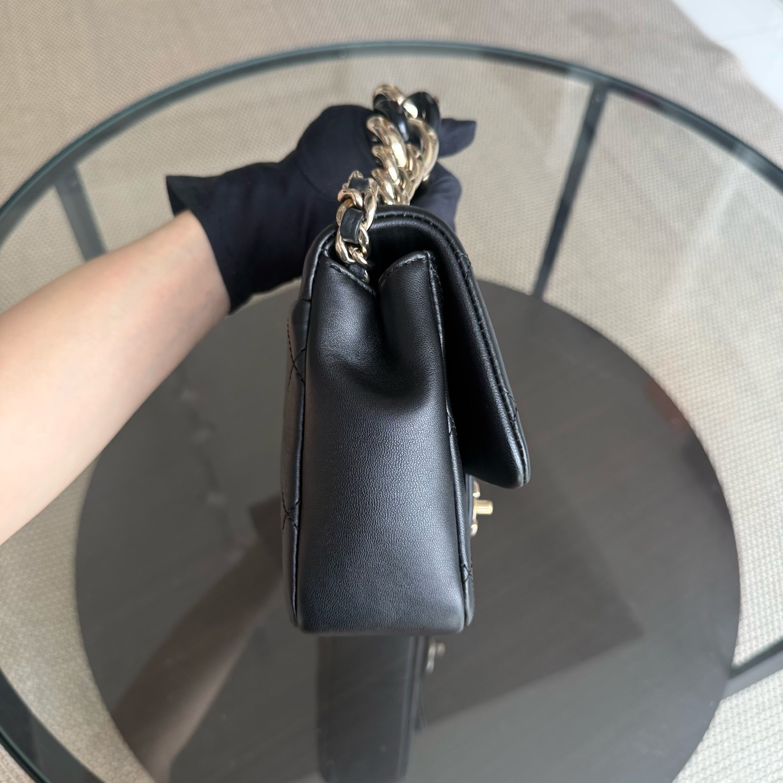 Chanel 2020 Elegant Resin Chain Seasonal Flap - Quilted Lambskin Black GHW No 29