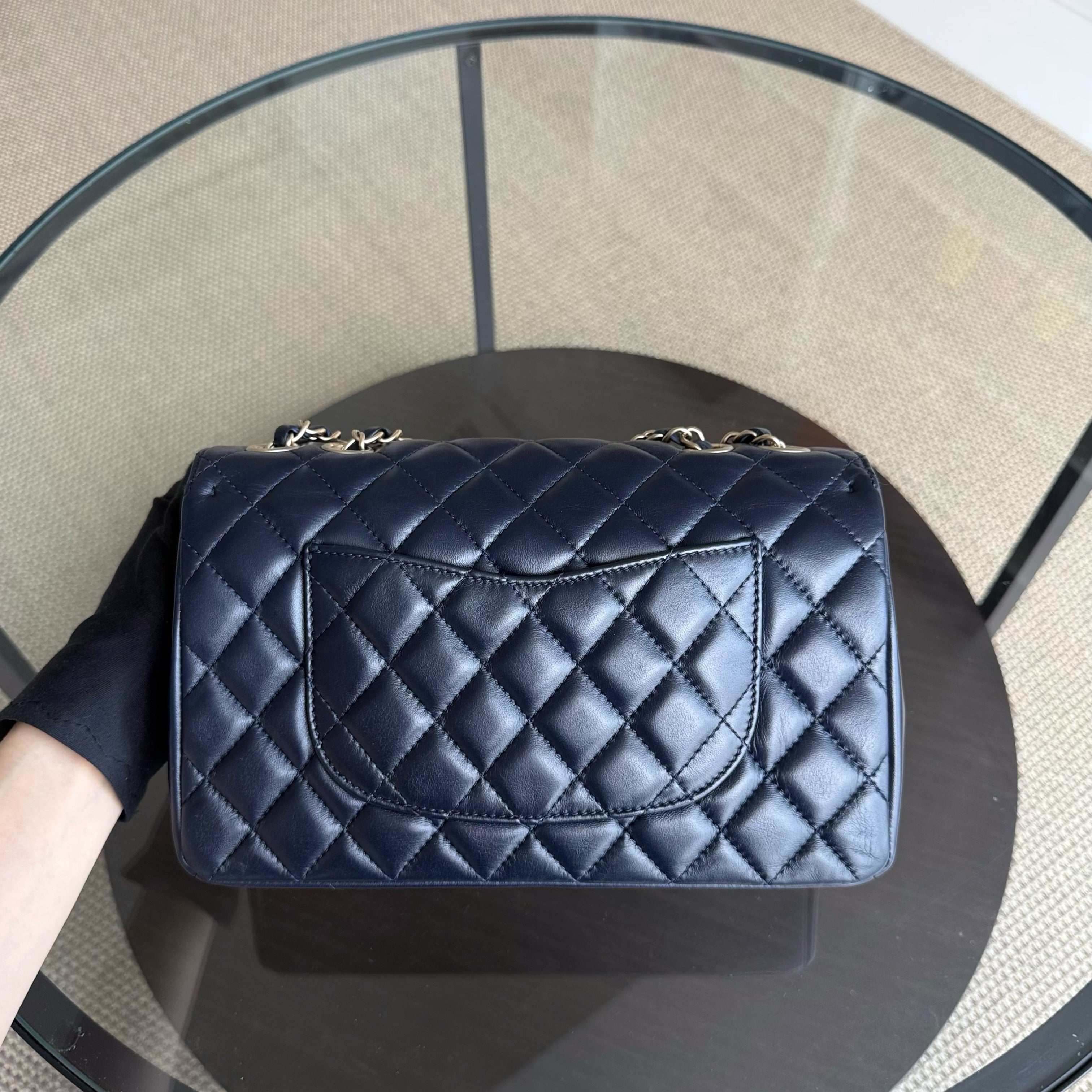 Chanel Chic Flap Seasonal Flap Medium - 25CM Quilted Lambskin Dark Blue Series 21
