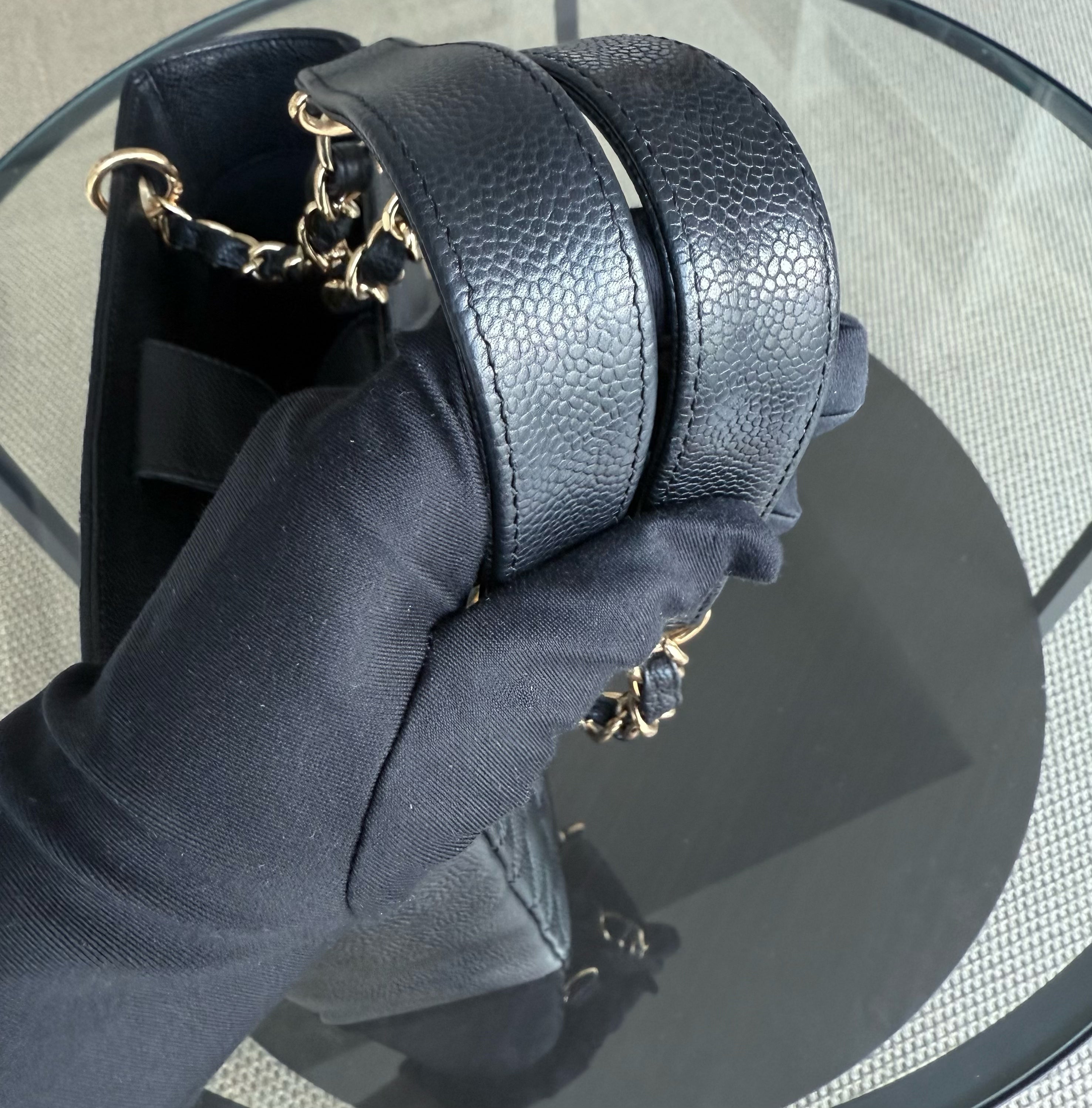 Chanel PST Petite Shopping Tote - Caviar Quilted Black Gold Hardware