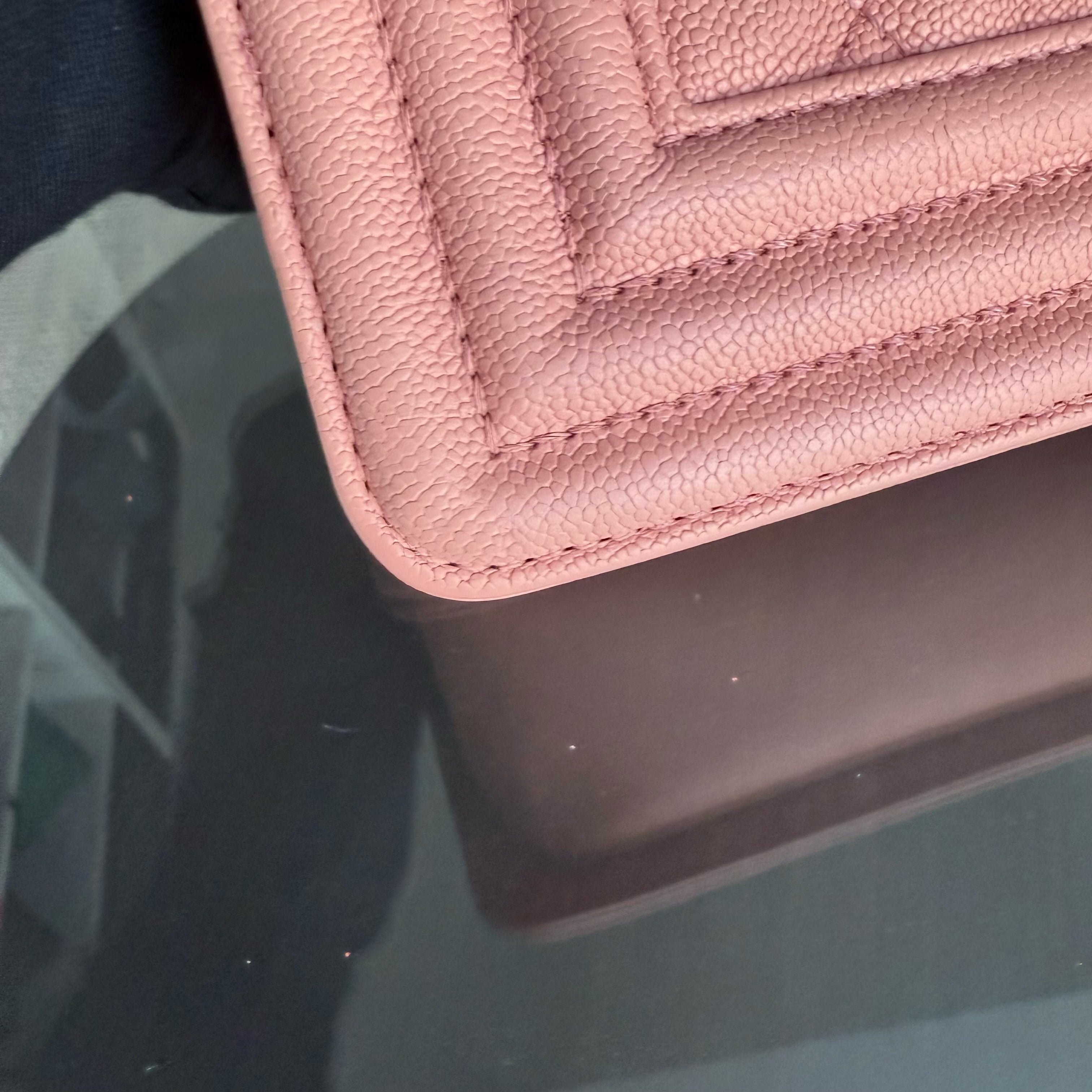 Chanel Boy Small - Caviar 20CM Quilted Blush Gold Hardware Series 27