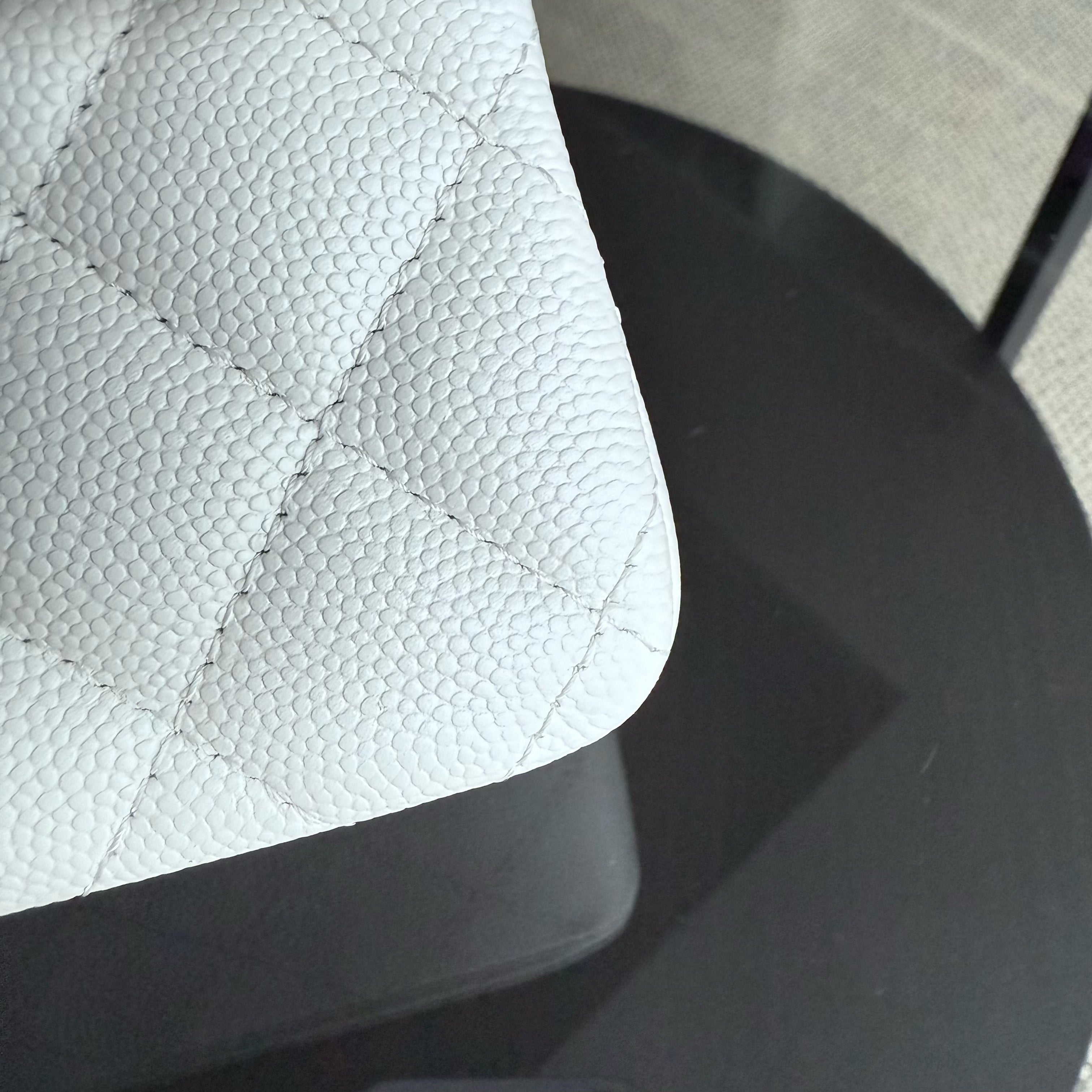 Chanel Classic Flap Small - Caviar 23CM Quilted White Gold Hardware Series 30