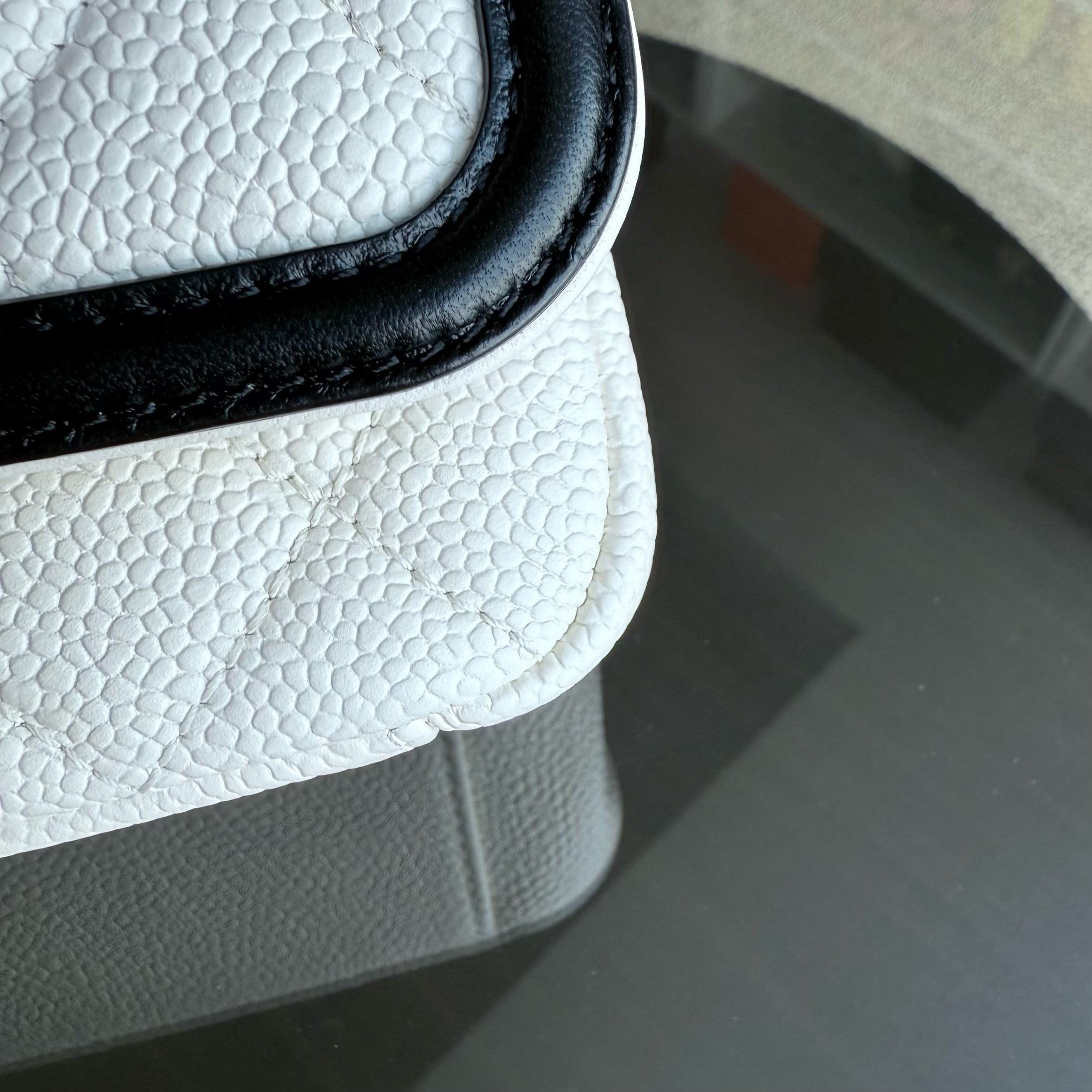 Chanel Filigree CC Small - Caviar Quilted Grained Calfskin White Black Gold Hardware Series 24