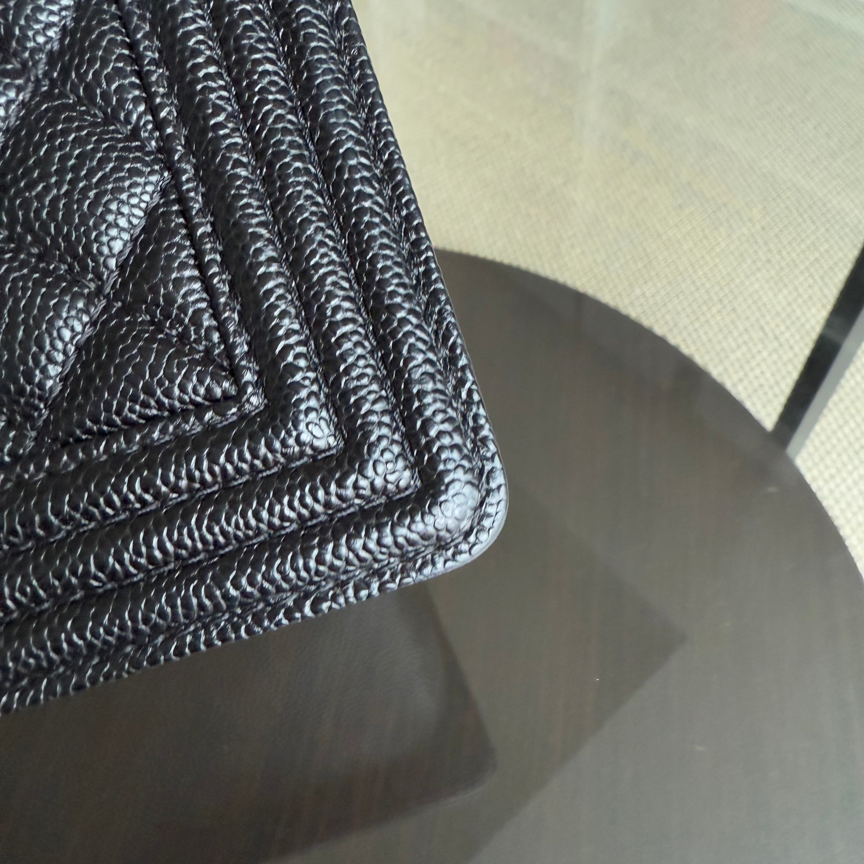 Chanel Boy Medium - Caviar 25CM Quilted Black Ruthenium Gold Hardware Series 20