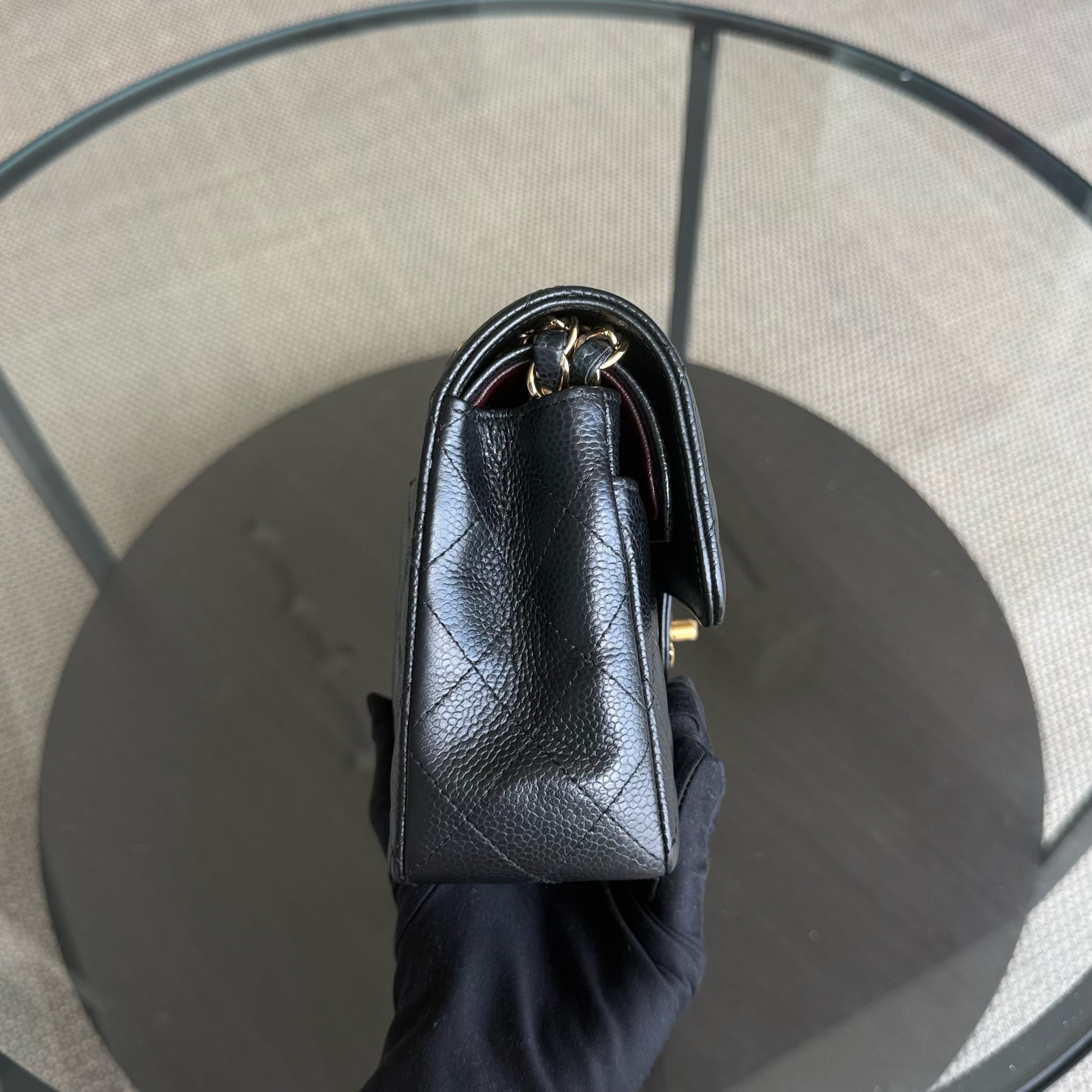 Chanel Classic Flap Small - Caviar 23CM Quilted Black Gold Hardware Series 25