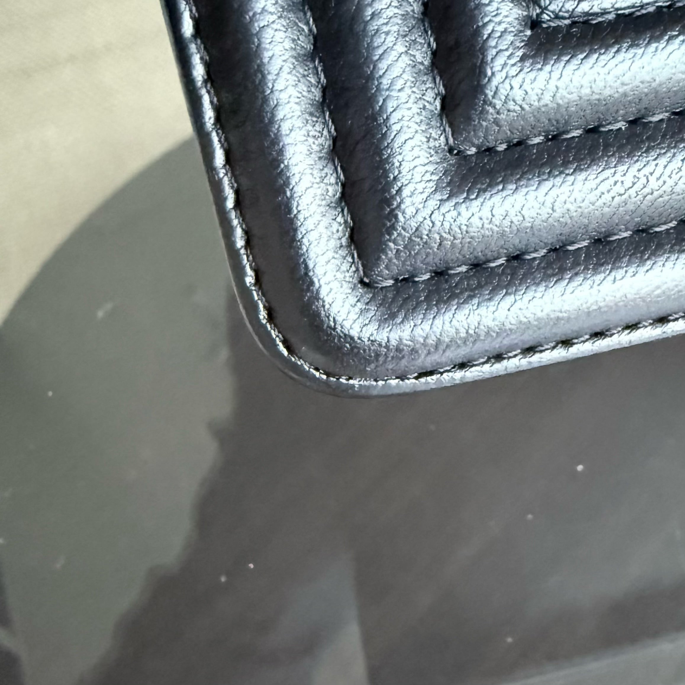 Chanel Boy Old Medium 25CM Quilted Lambskin Black Leboy Ruthenium Silver Hardware