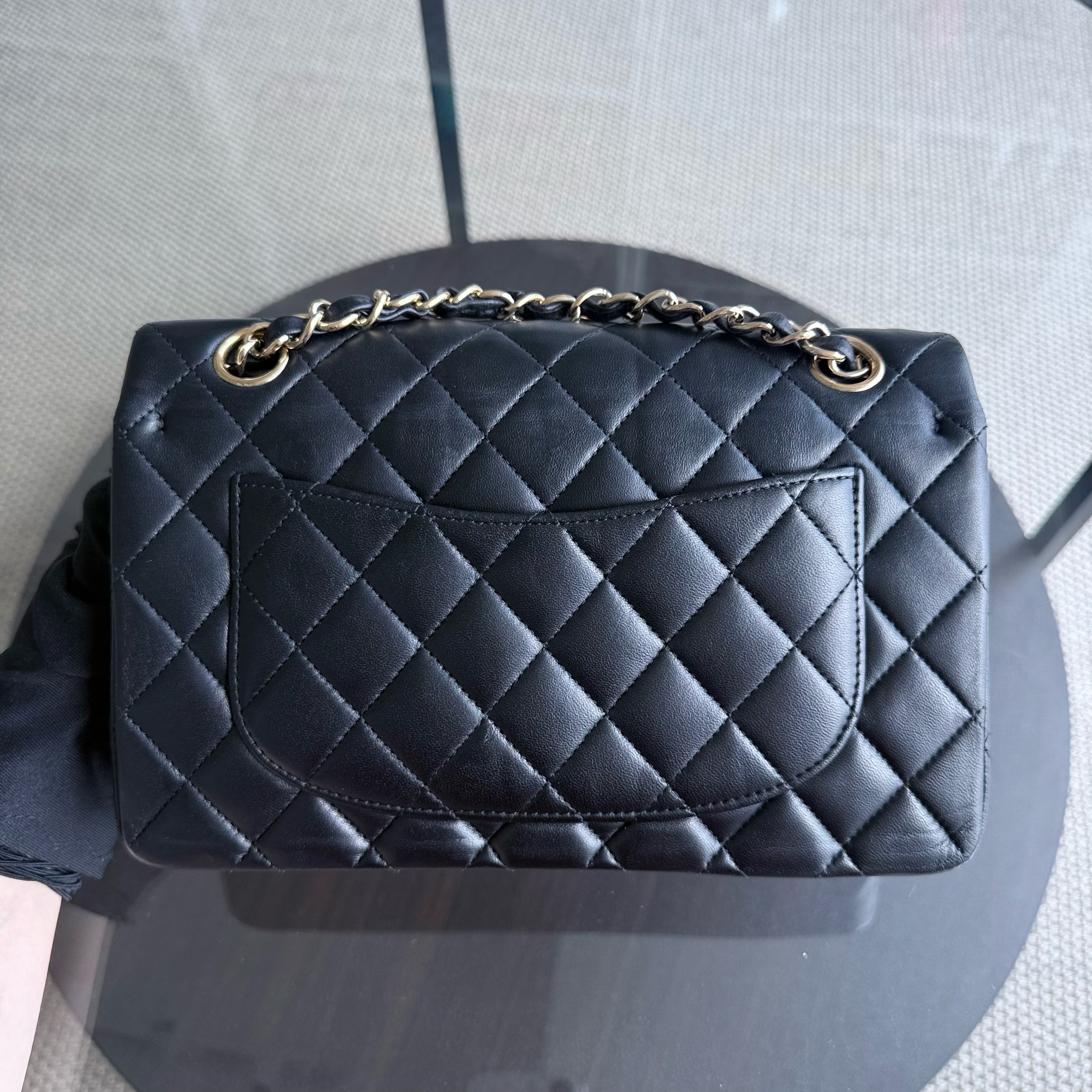 Chanel Classic Flap Small - 23CM Quilted Lambskin Black Gold Hardware Series 16