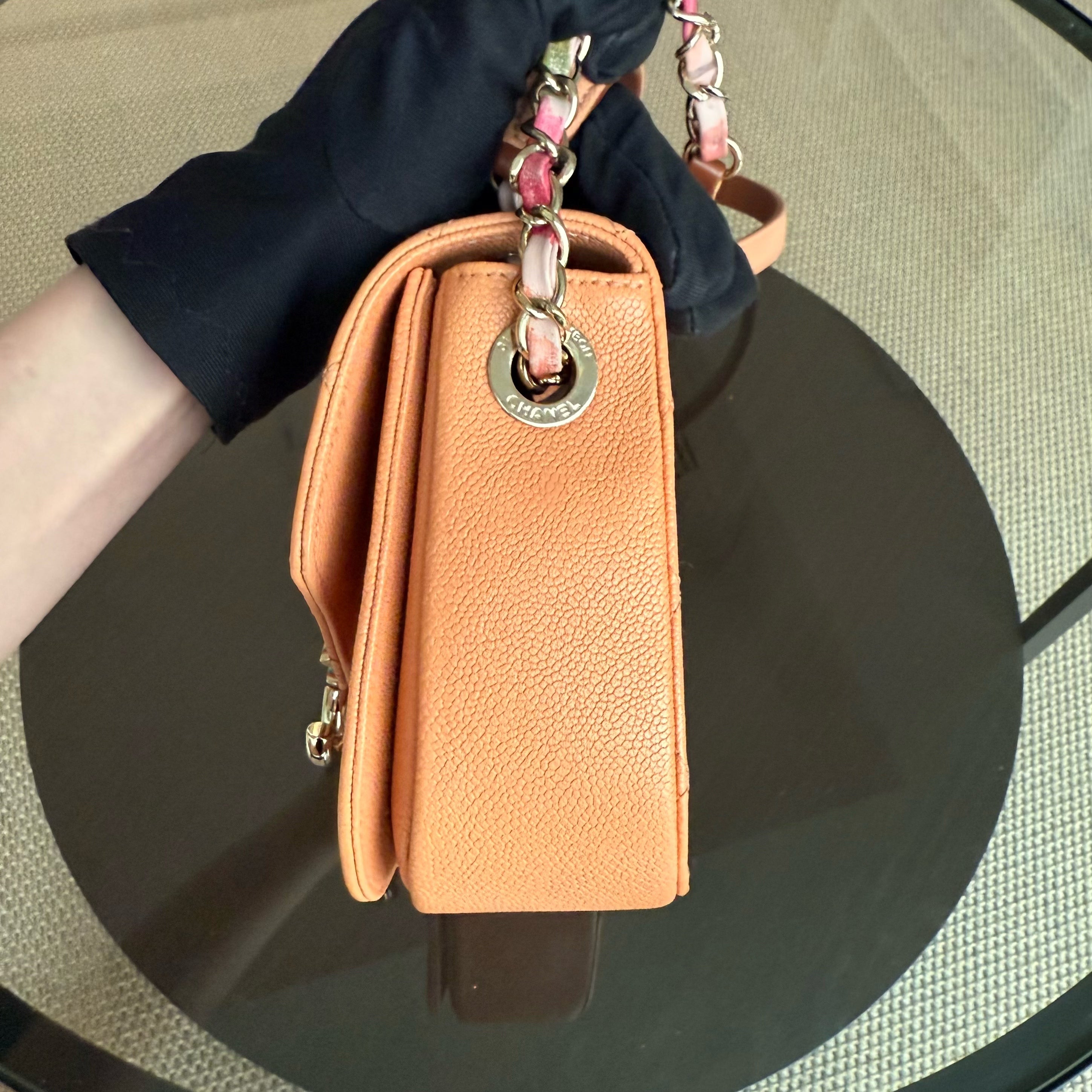Chanel Coco Curve Cuba Small - Quilted Caviar Caramel Light Gold Hardware Series 23