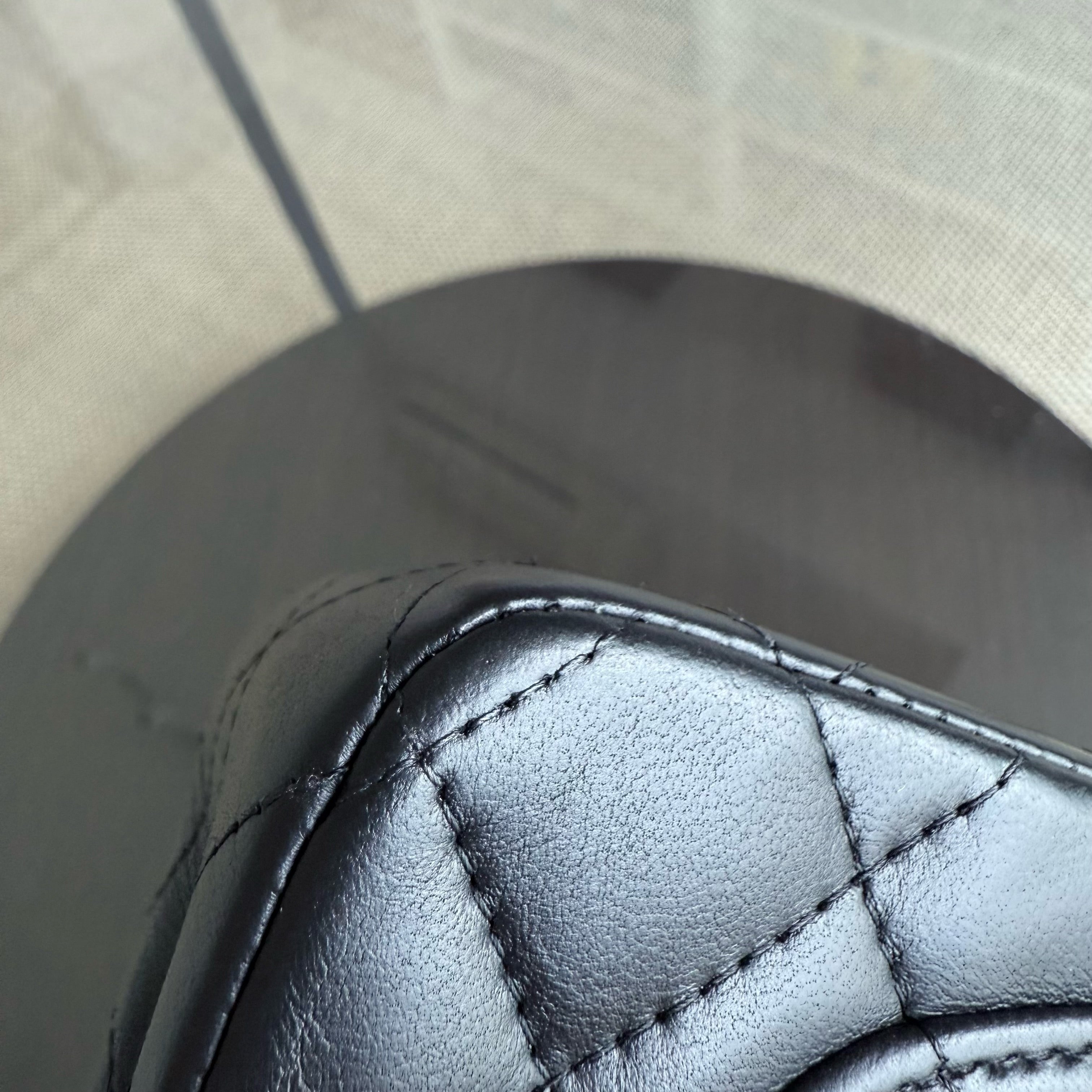 Chanel Lambskin Mini Rectangle Classic Flap - 20CM Quilted Black Golden Hardware Series 21