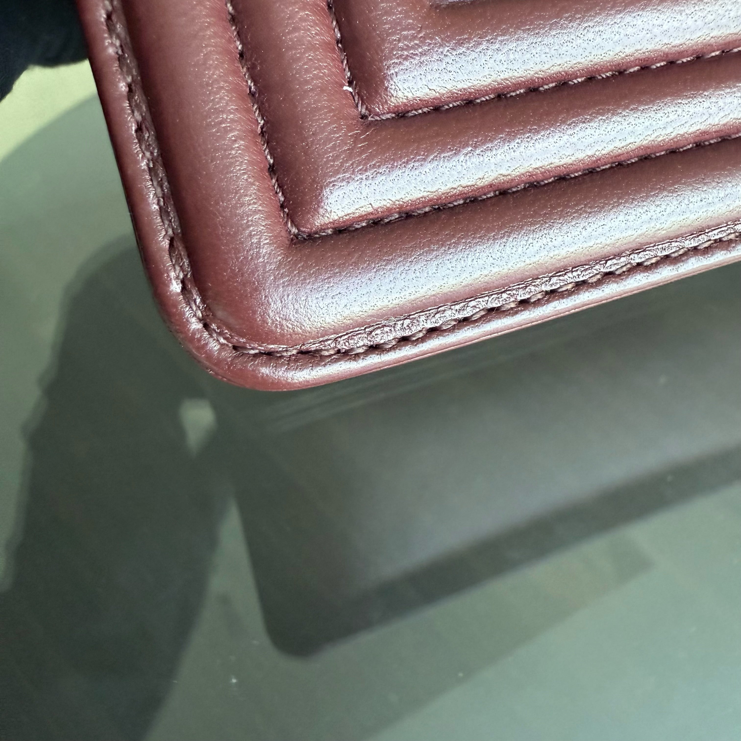 Chanel Boy Small - Quilted Lambskin Burgundy Ruthenium Silver Hardware Series 16